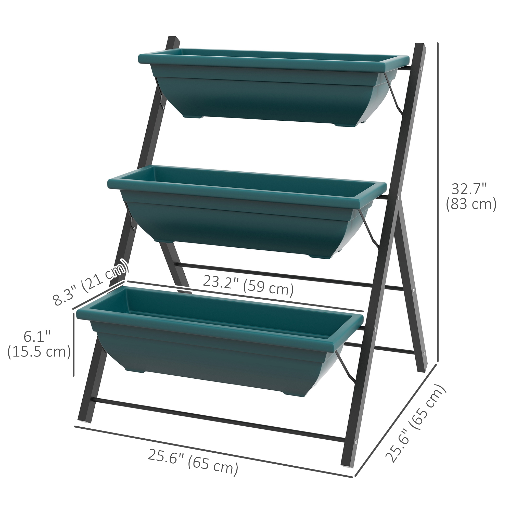 Outsunny 3-Tier Vertical Raised Garden Planter With 3 Boxes, Outdoor Plant Stand Grow Container For Vegetable Flowers , Aosom Canada