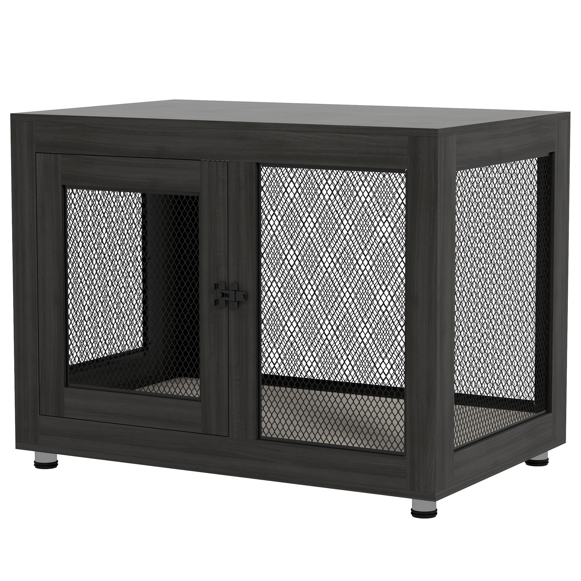 Animal Crate End Surface with Water-resistant Pillow or Spacious Medium Dogs, Black 1