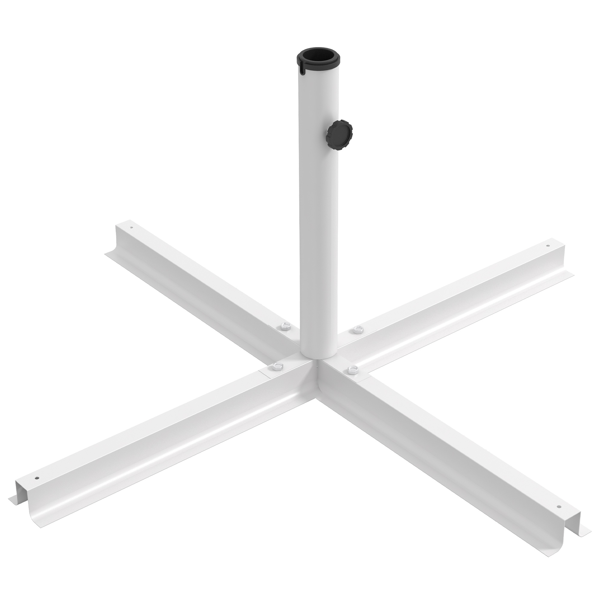 Outsunny Universal Cross Umbrella Base Cross Brace Stand for Market &amp; Small Cantilever White| Aosom.com