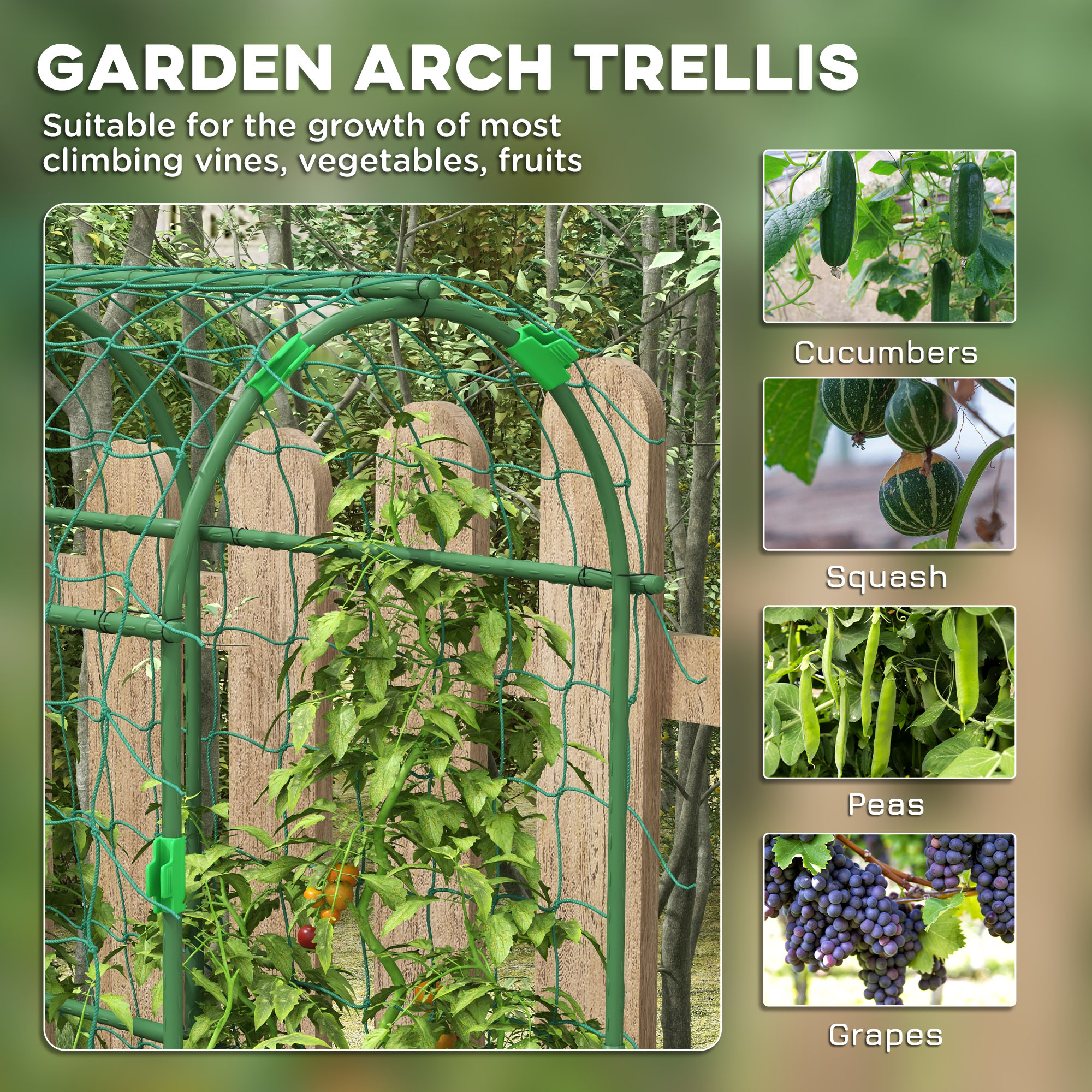 Outsunny Metal Garden Trellis, Arch Trellis For Climbing Plants Outdoor, A-Frame, With Climbing Net, 17 X 72 X 72 , Aosom Canada