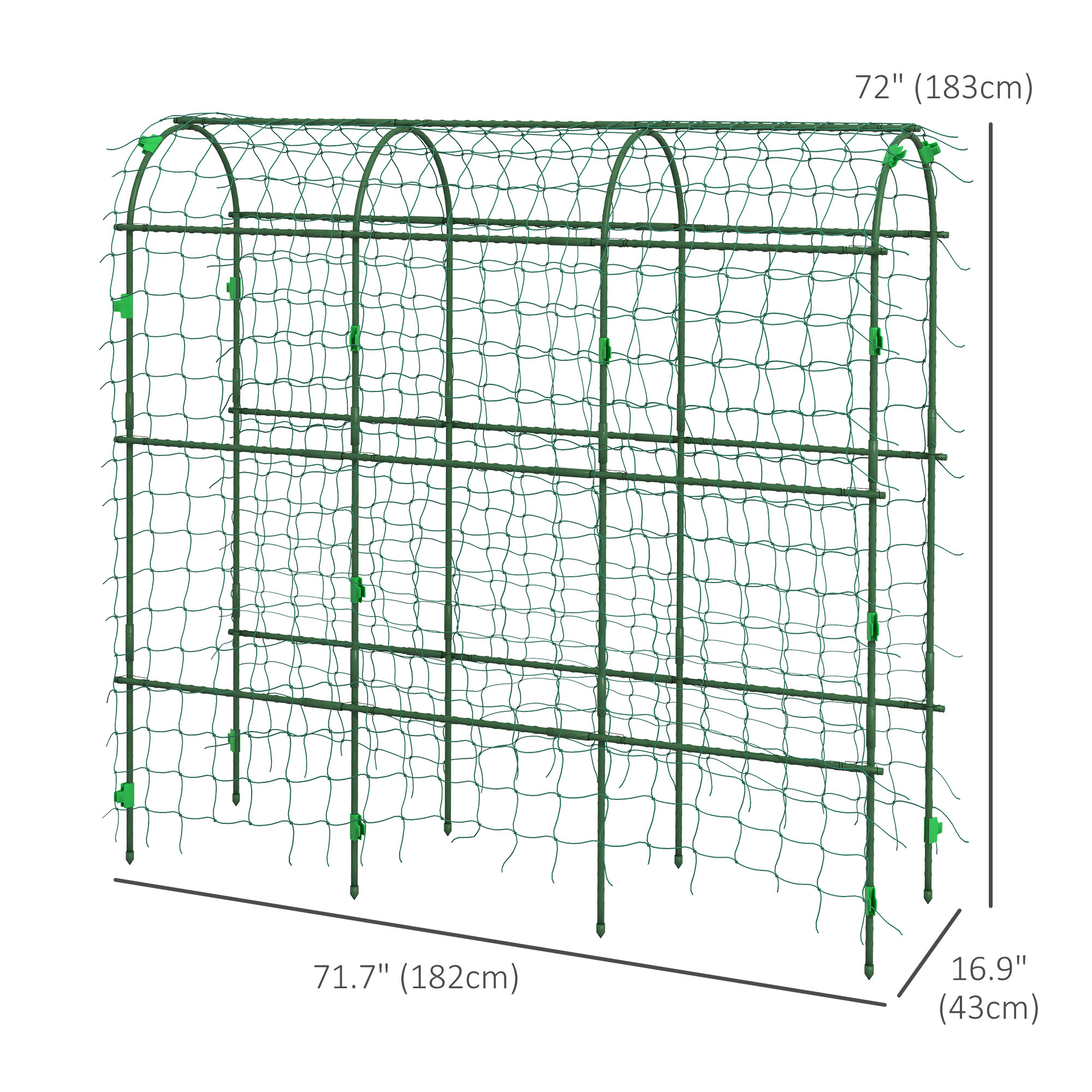 Outsunny Metal Garden Trellis, Arch Trellis For Climbing Plants Outdoor, A-Frame, With Climbing Net, 17 X 72 X 72 , Aosom Canada