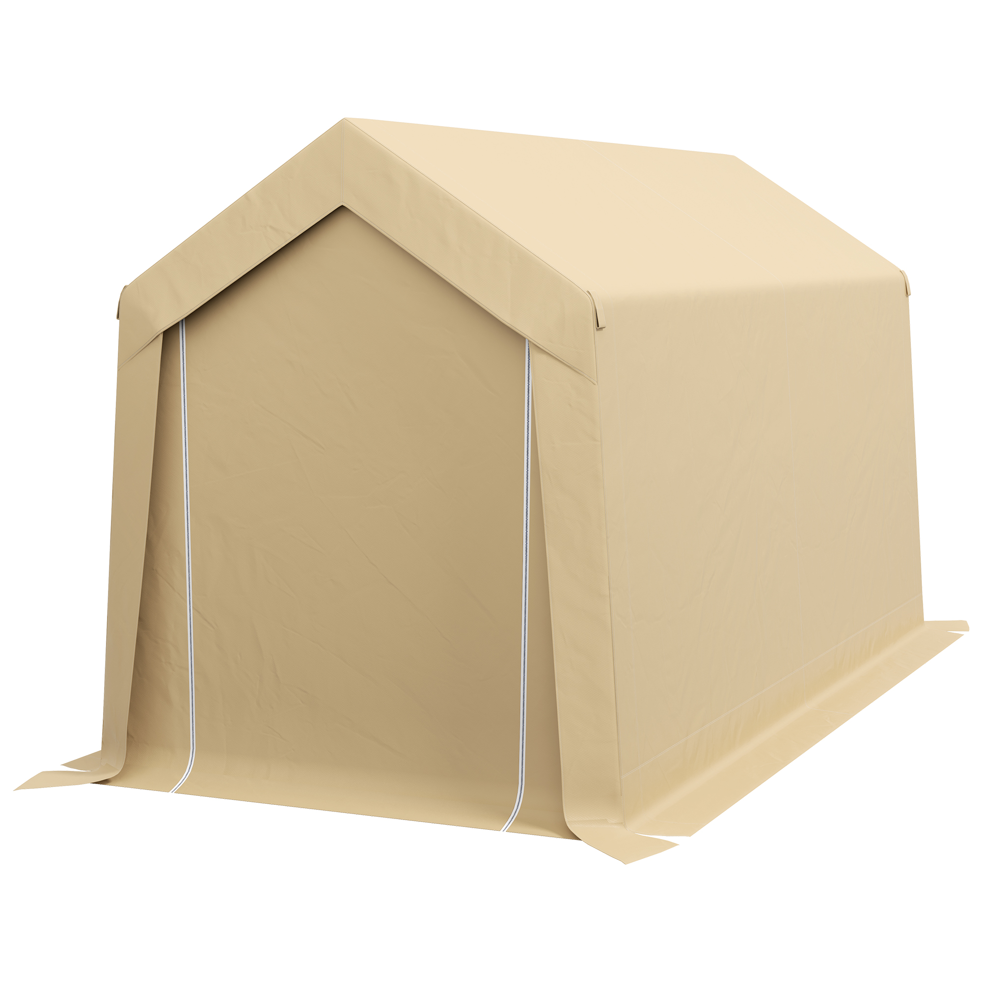 Outsunny Storage Tent 7x12 Outdoor, Heavy Duty Galvanized, Beige, Waterproof Portable for Tools &amp; Bikes | Aosom.com