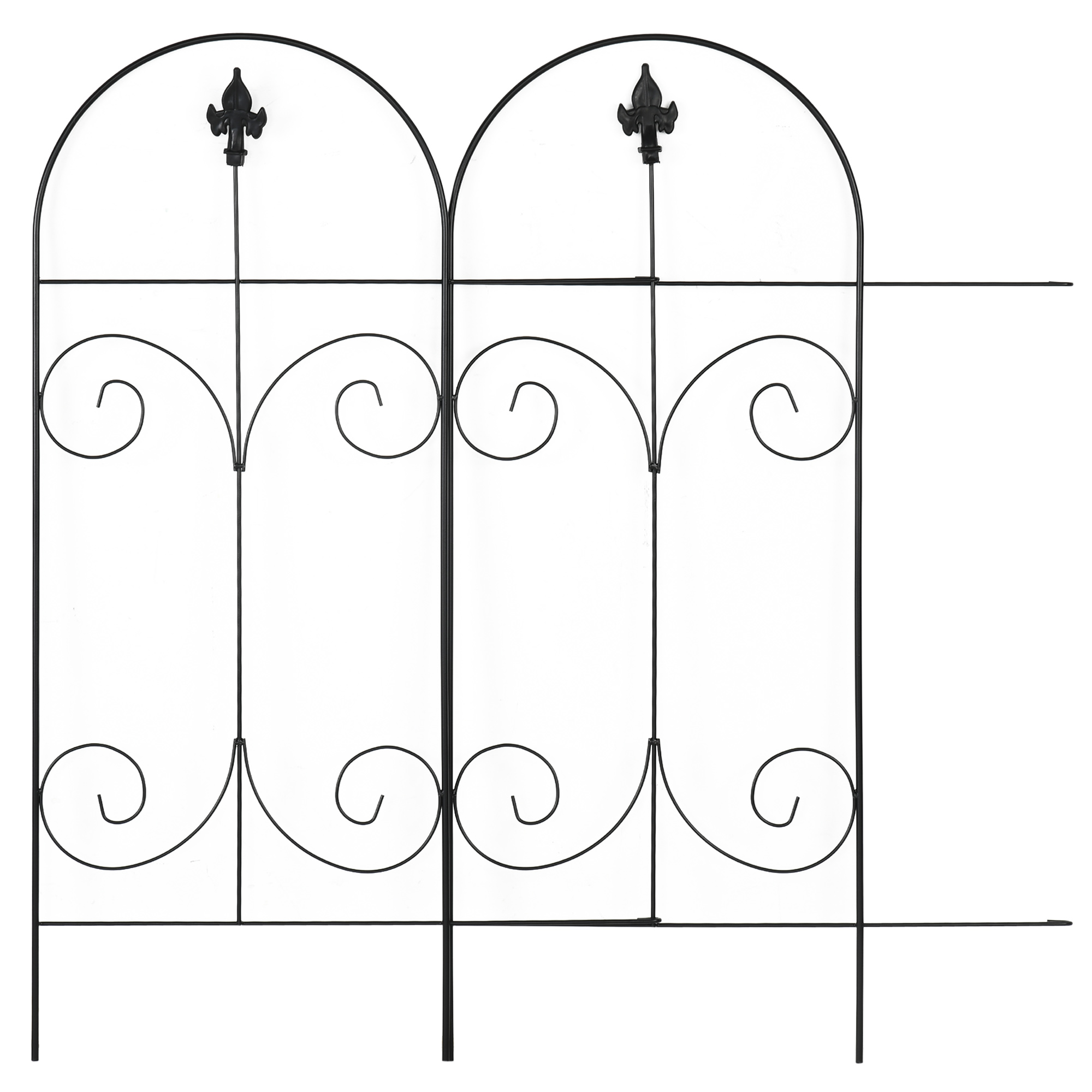 Outsunny Outdoor Metal Garden Fence Panels, Animal Barrier & Border Edging For Yard, Patio, 8 Pack, Scrollworks And Spears , Aosom Canada