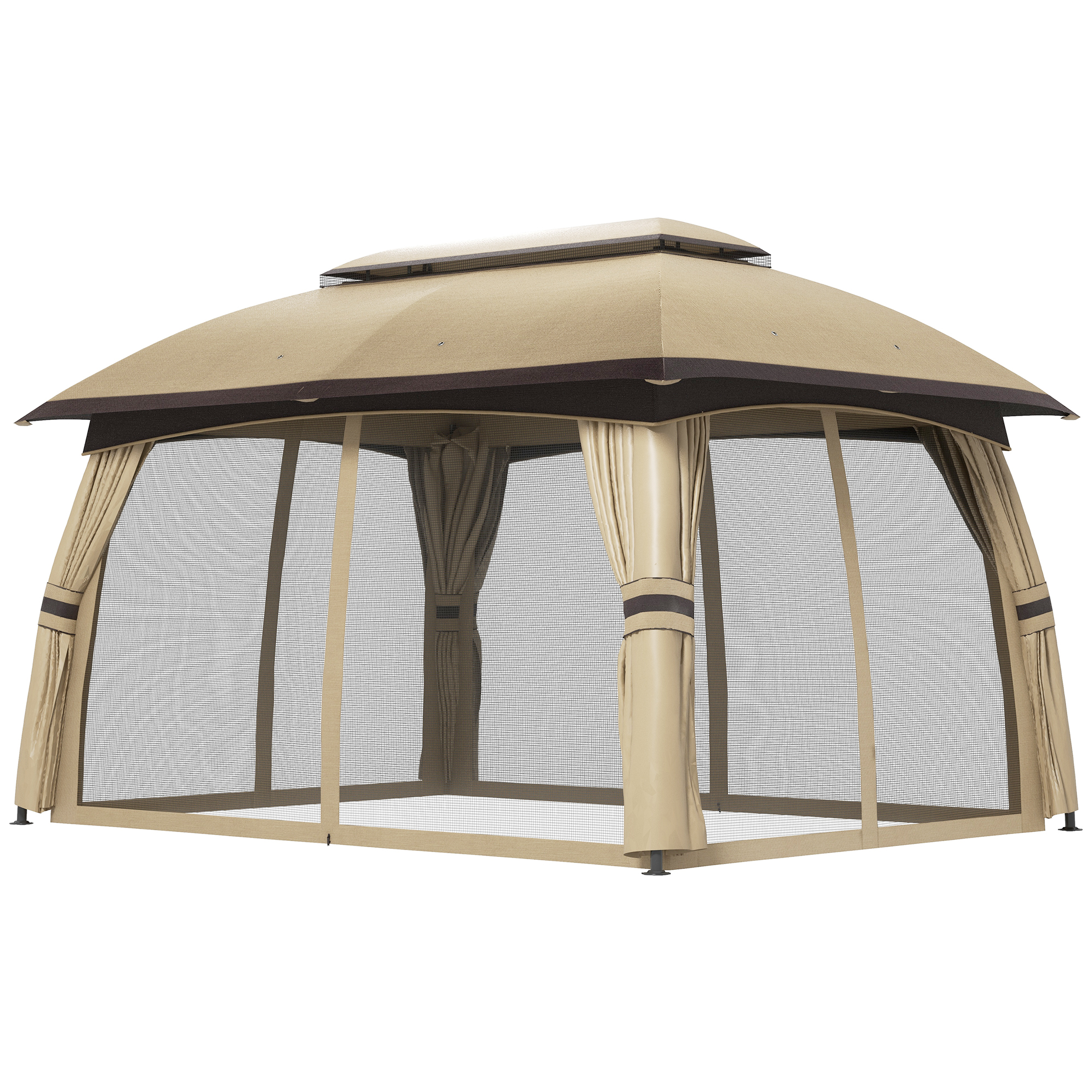 Outsunny 10' x 13' Patio Gazebo, Outdoor Gazebo Canopy Shelter with ...