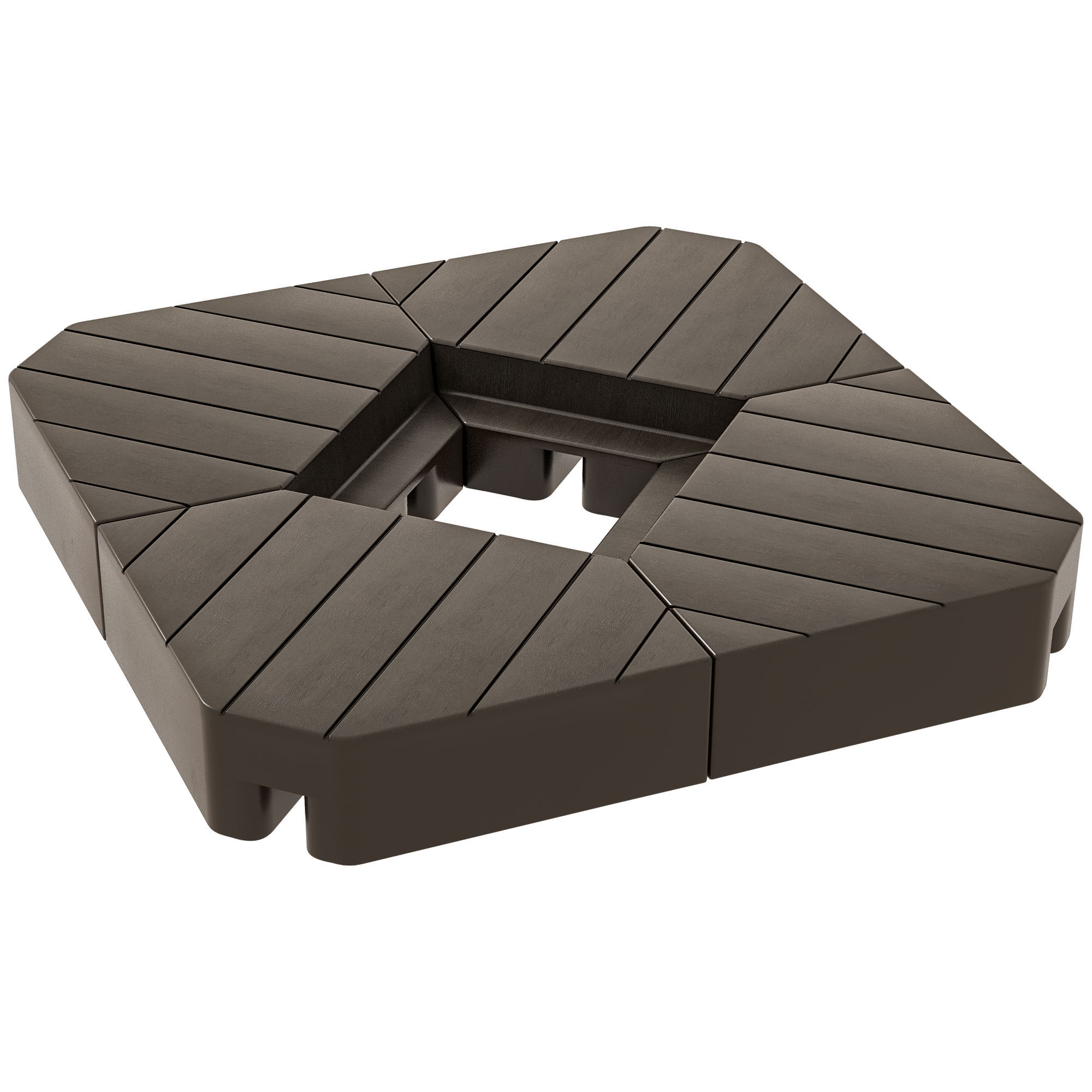 Outsunny Offset Umbrella Base Outdoor Weights with 132 lb Water or 176 lb Sand Capacity in Brown for Sturdy Support| Aosom.com