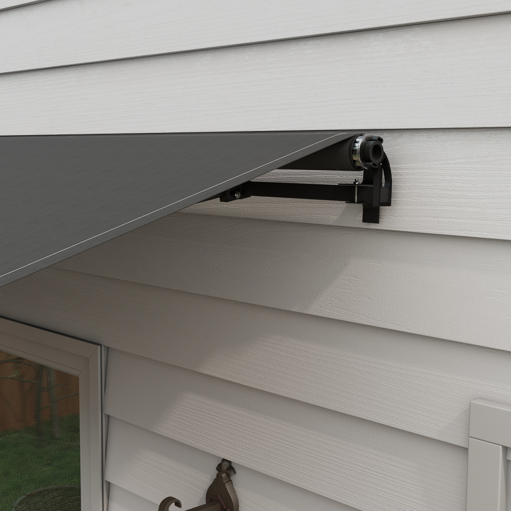 Outsunny 12' x 10' Retractable Awning, 280gsm UV Resistant