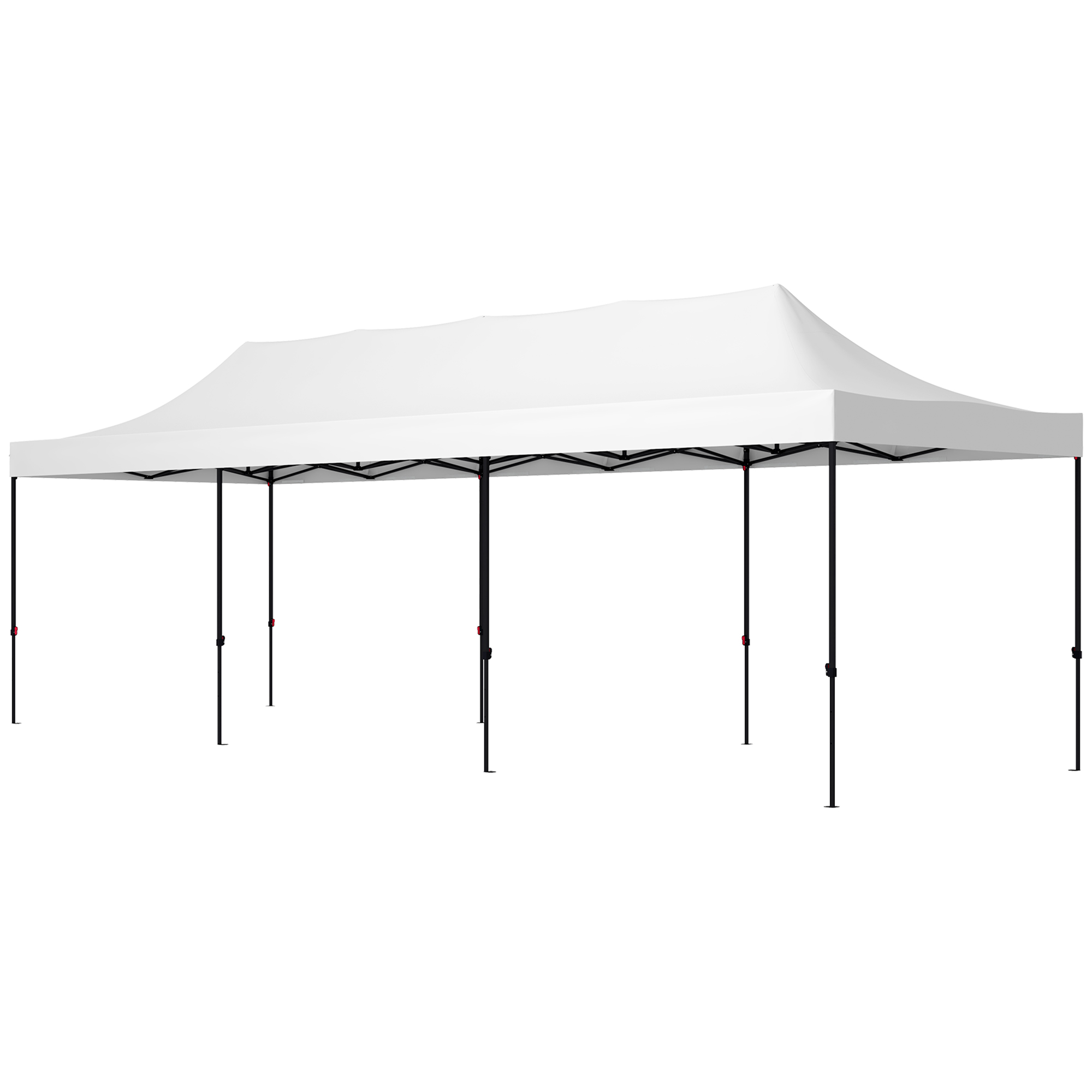 Outsunny 9.5' X 28' Pop Up Canopy Tent, Instant Tents For Parties, Height Adjustable, With Carry Bag And Sand Bags