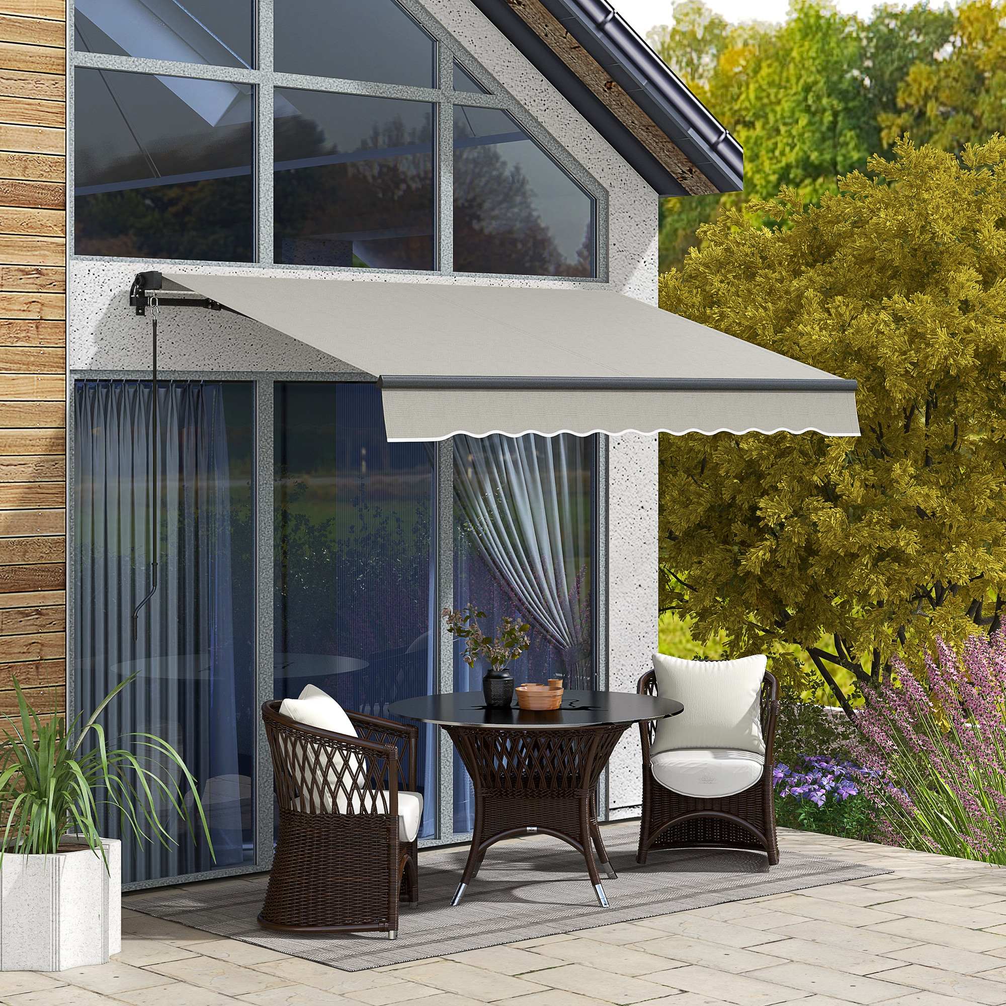 リリパットレーン　ALFRESCO AFTERNOONS Outsunny 12x10 Commercial Awnings - Retractable Shade for