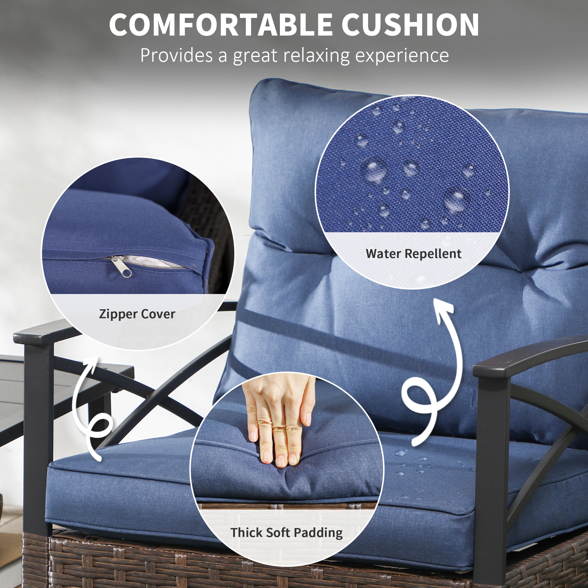 専用WAKE x Setinn Tour Porch 3P Set Oasis Court Gray 4 Piece Outdoor Coversation Set From Ashley