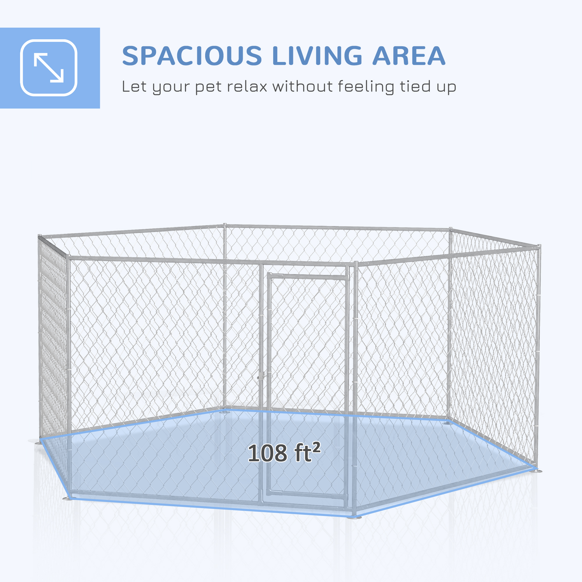 PawHut 13.4' x 11.5' x 5.6' Dog Kennel Outdoor for Medium and
