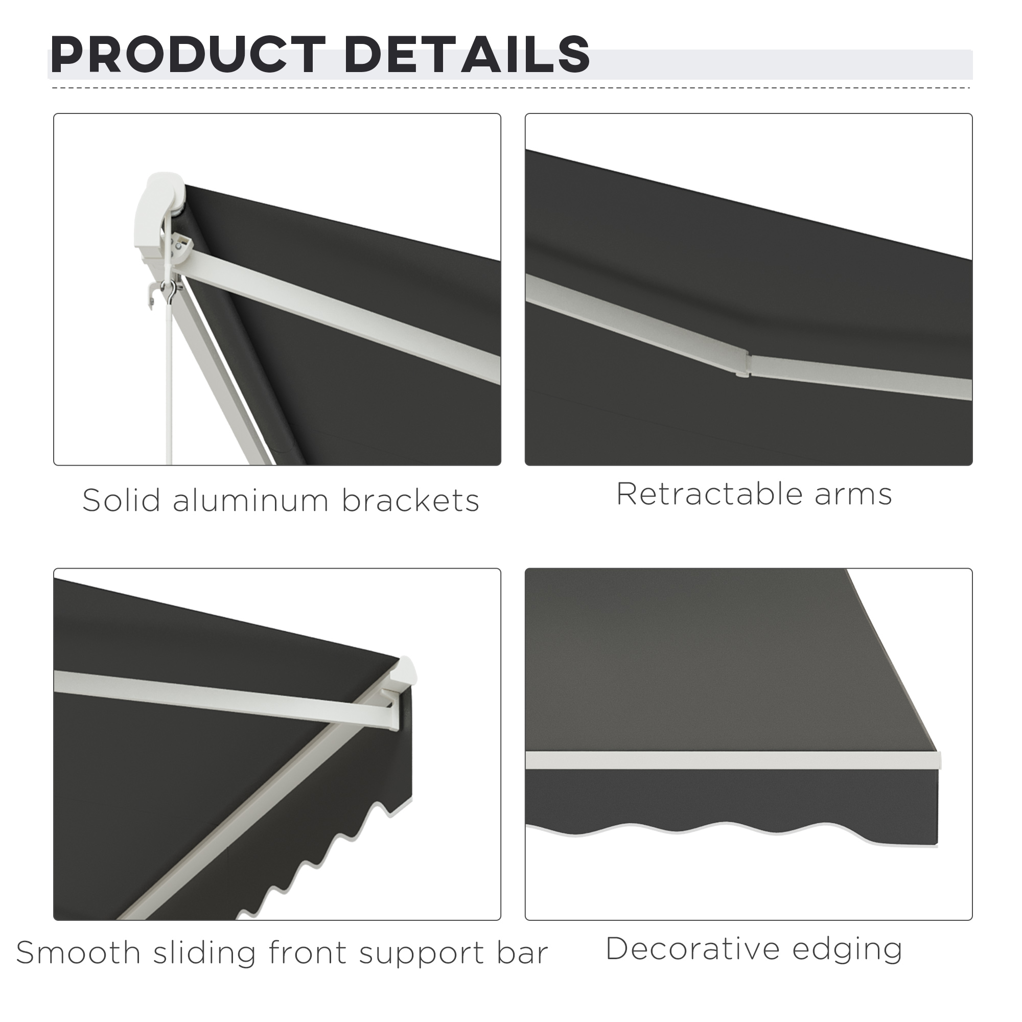 Outsunny 12' x 10' Electric Retractable Awning Sunshade