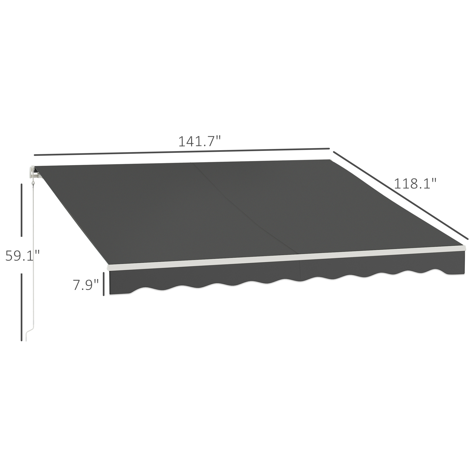 Outsunny 12' x 10' Electric Retractable Awning Sunshade