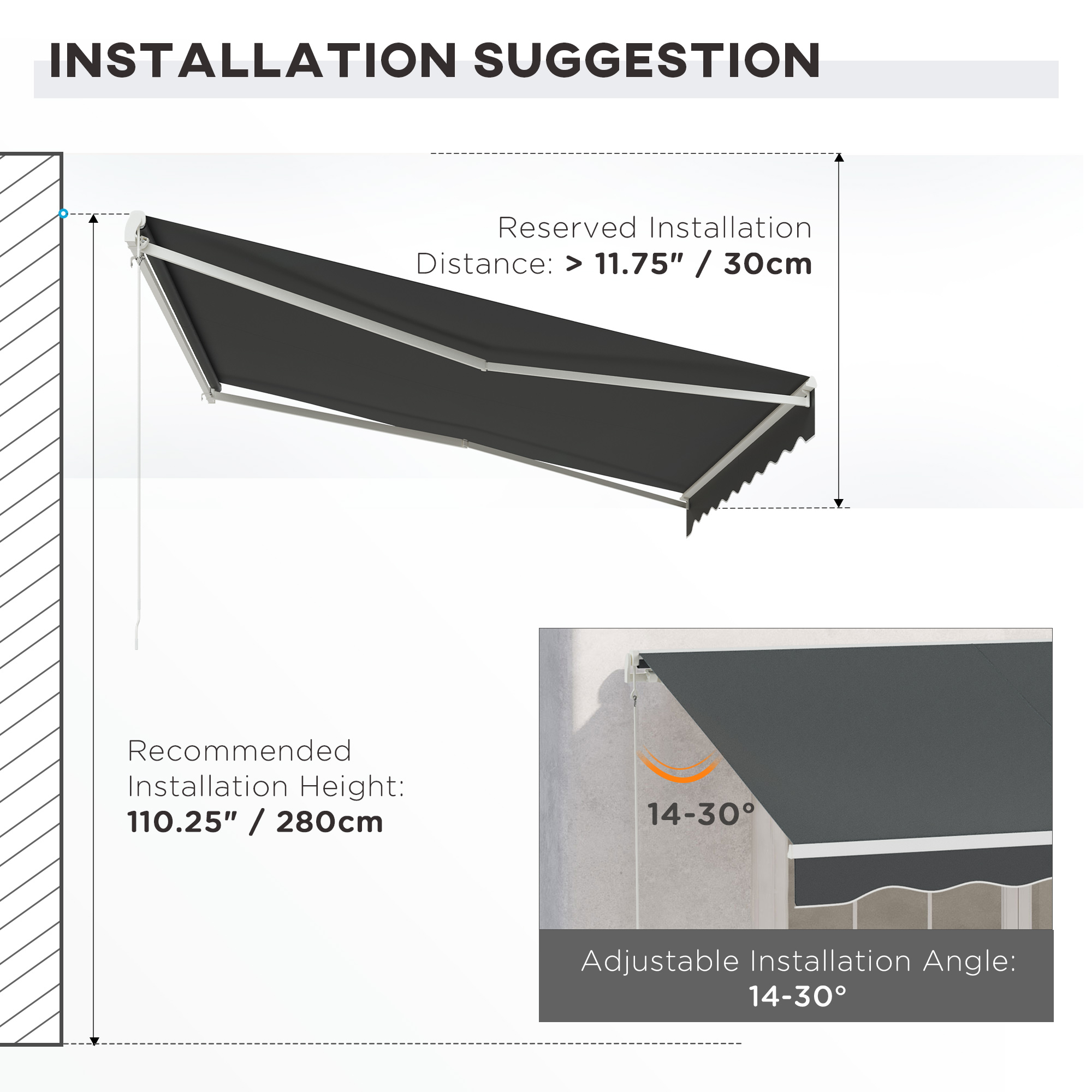 sunnyページ Outsunny 12' x 10' Electric Retractable Awning Sunshade