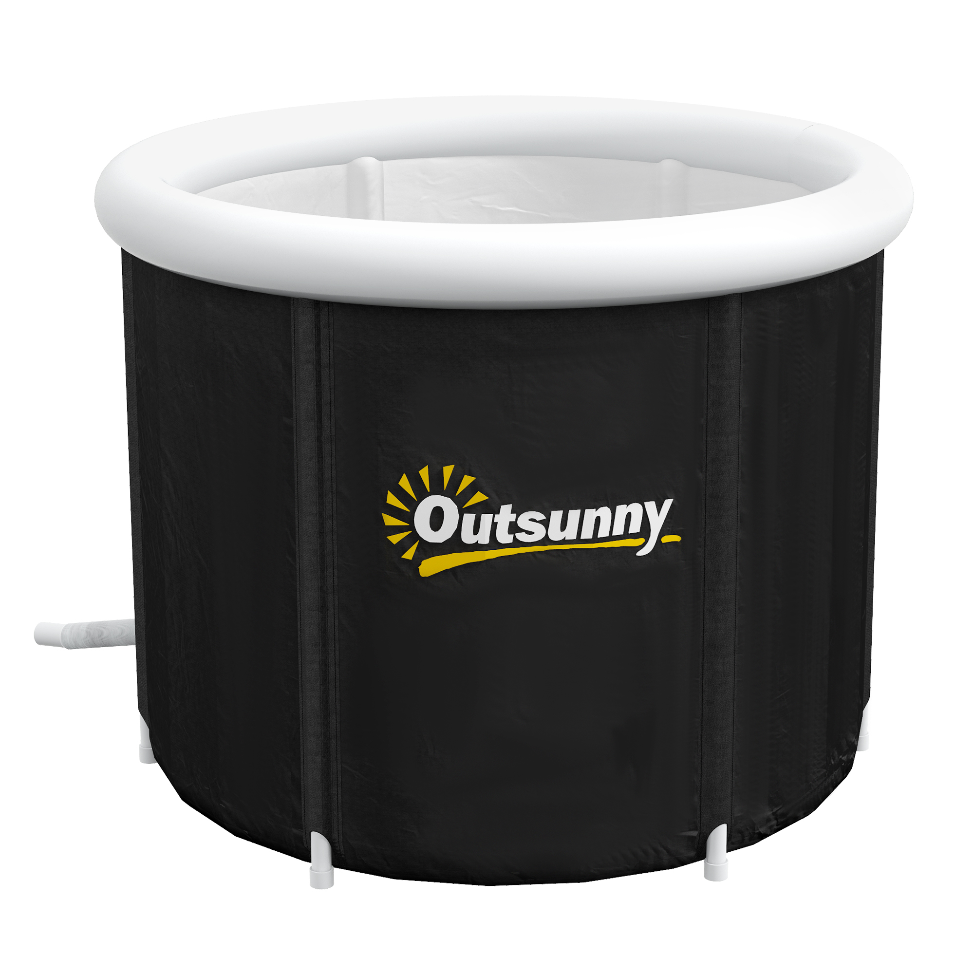 Outsunny Cold Plunge Tub, Portable Ice Bath Cold Water Therapy Tub with Thermo Lid, for Athletes Recovery, Black