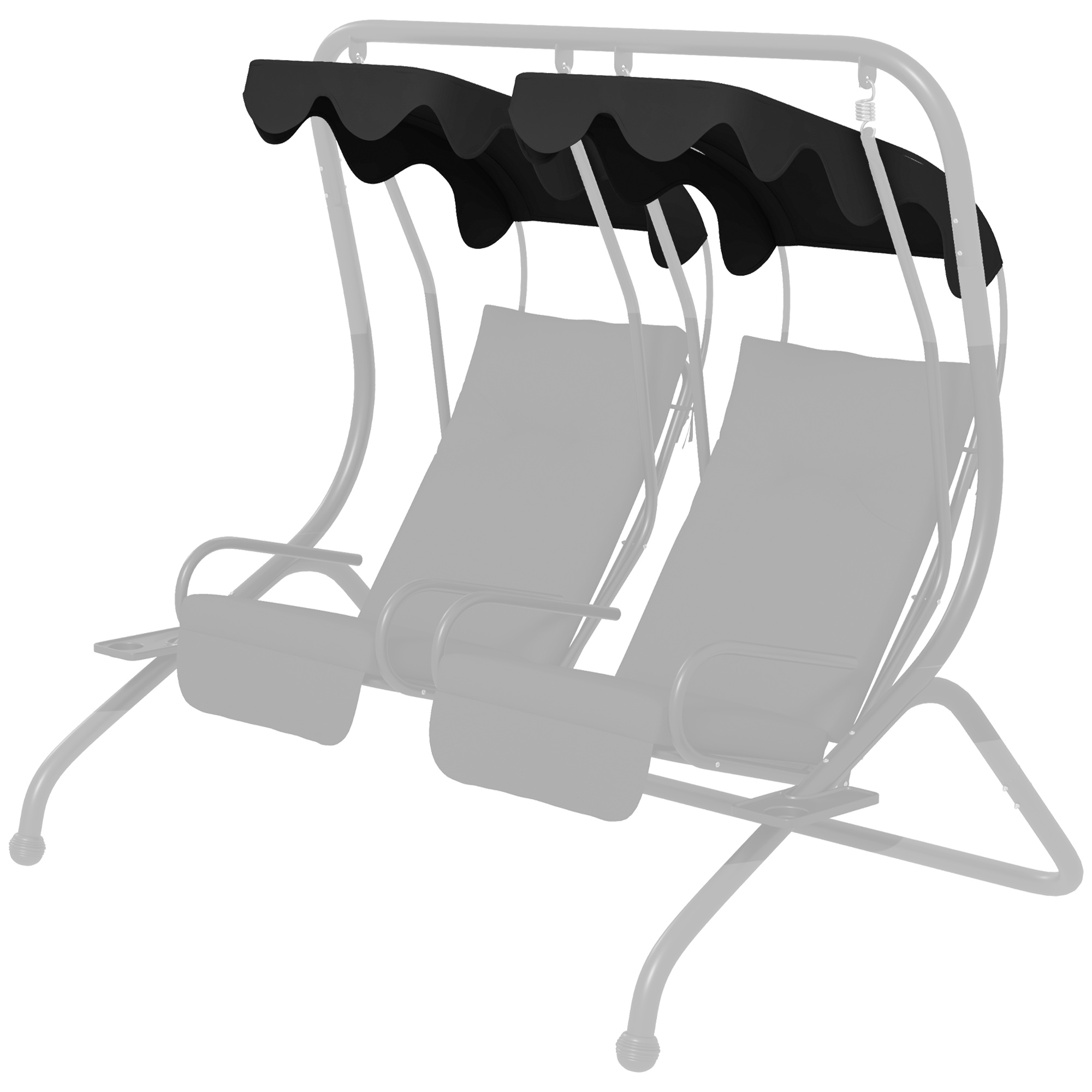 Outsunny Swing Shade: Black Canopy Replacement for 2-Seater, Durable Sun Protection &amp; Enhanced Comfort|Aosom.com