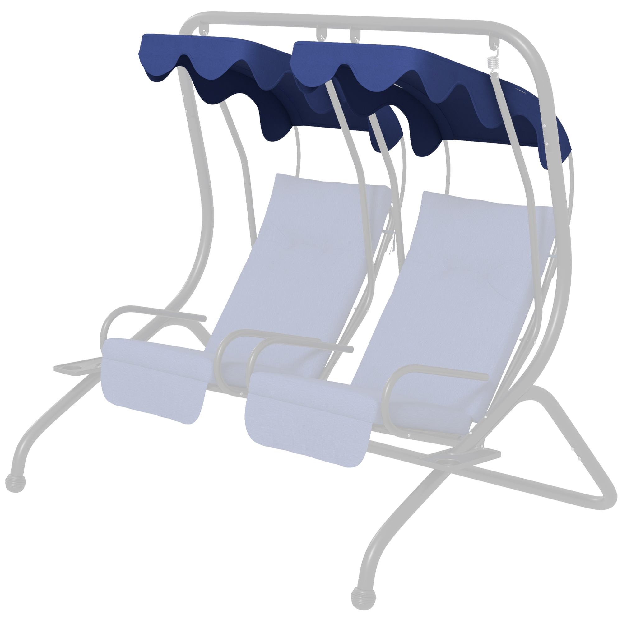 Outsunny Outdoor Swing Canopy Replacement Dark Blue Durable Sunshade for 2-Seater Swing | Aosom.com