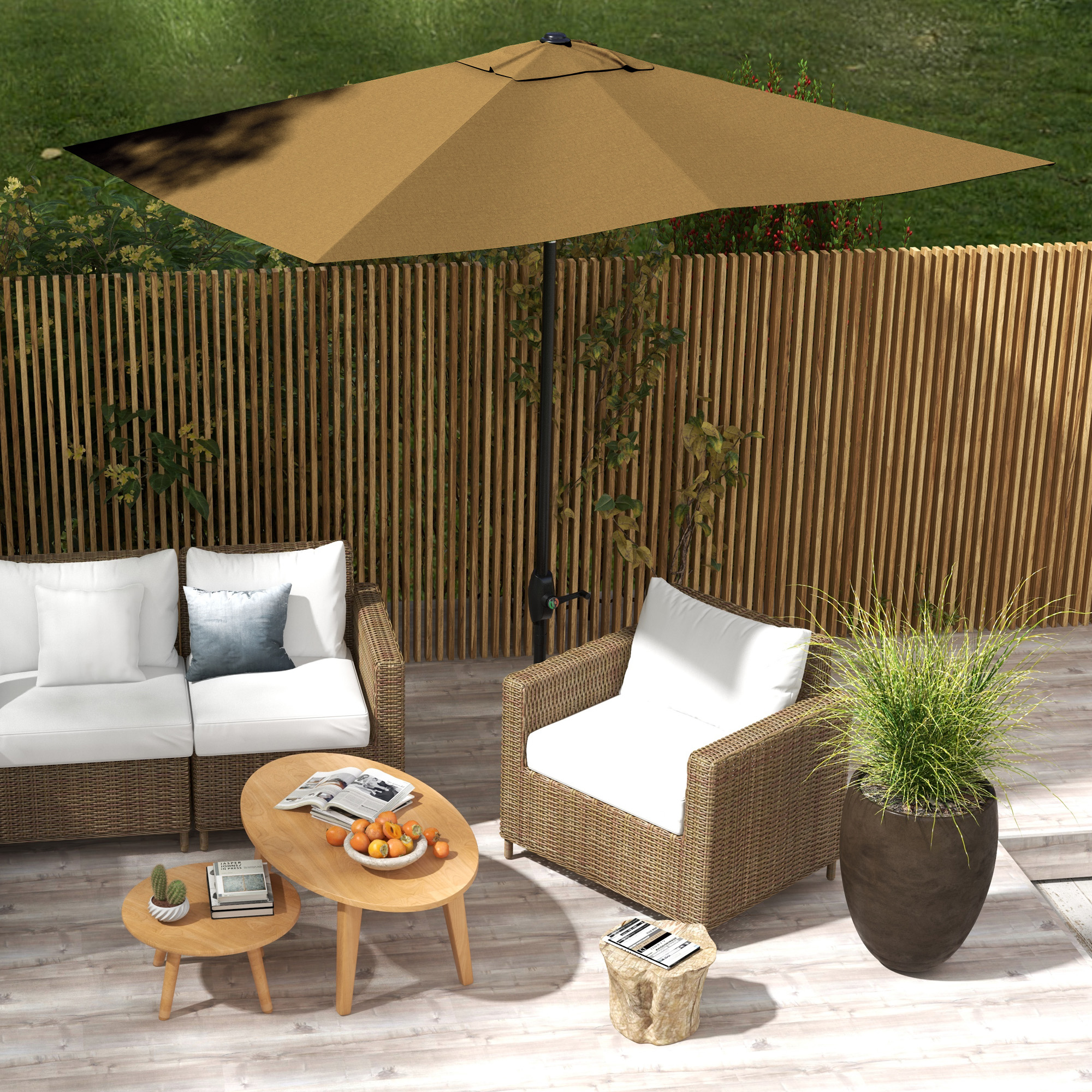 brown patio table umbrella Sophia & William 41