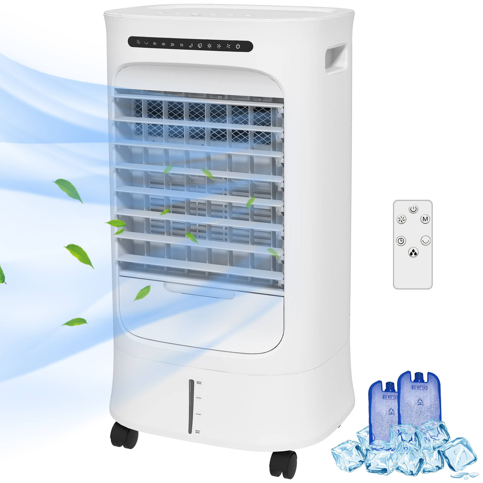 Mobile Air Cooler with Ice Packs, Ice Cooling Fan Water Conditioner Humidifier Unit with