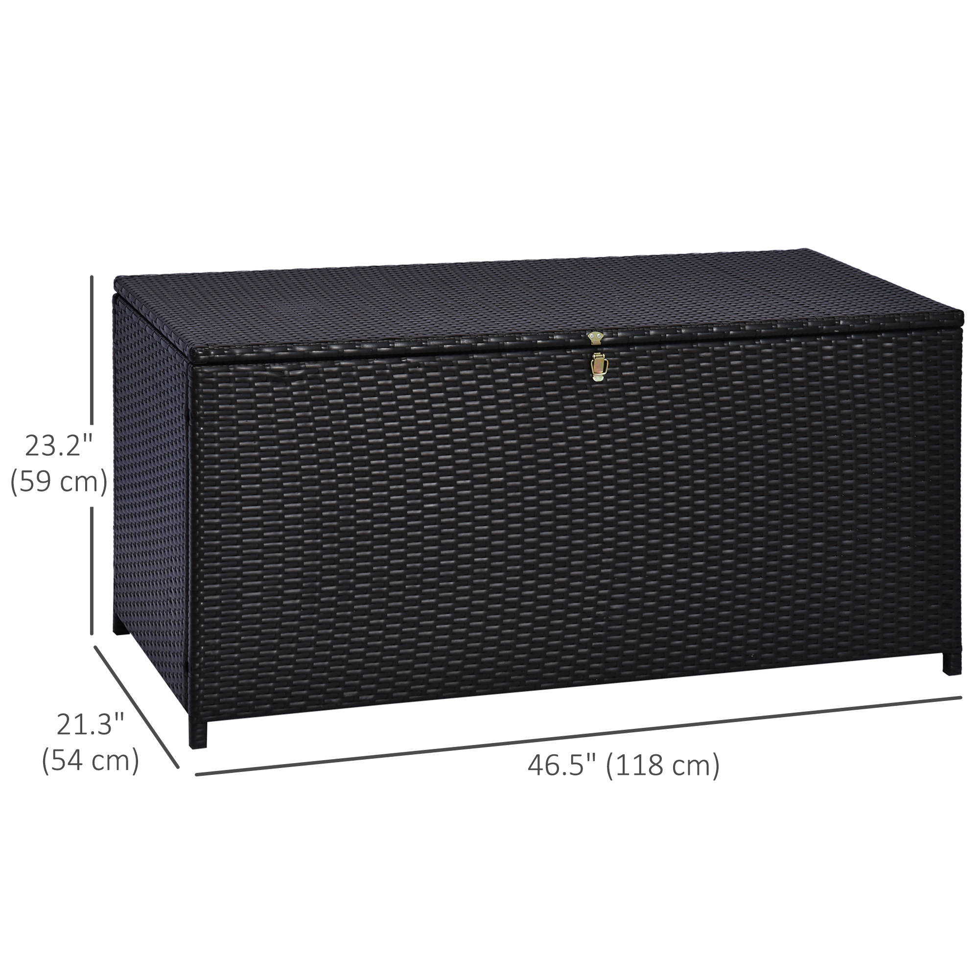 Outsunny Patio Rattan Wicker Storage Chest Box Wicker Basket