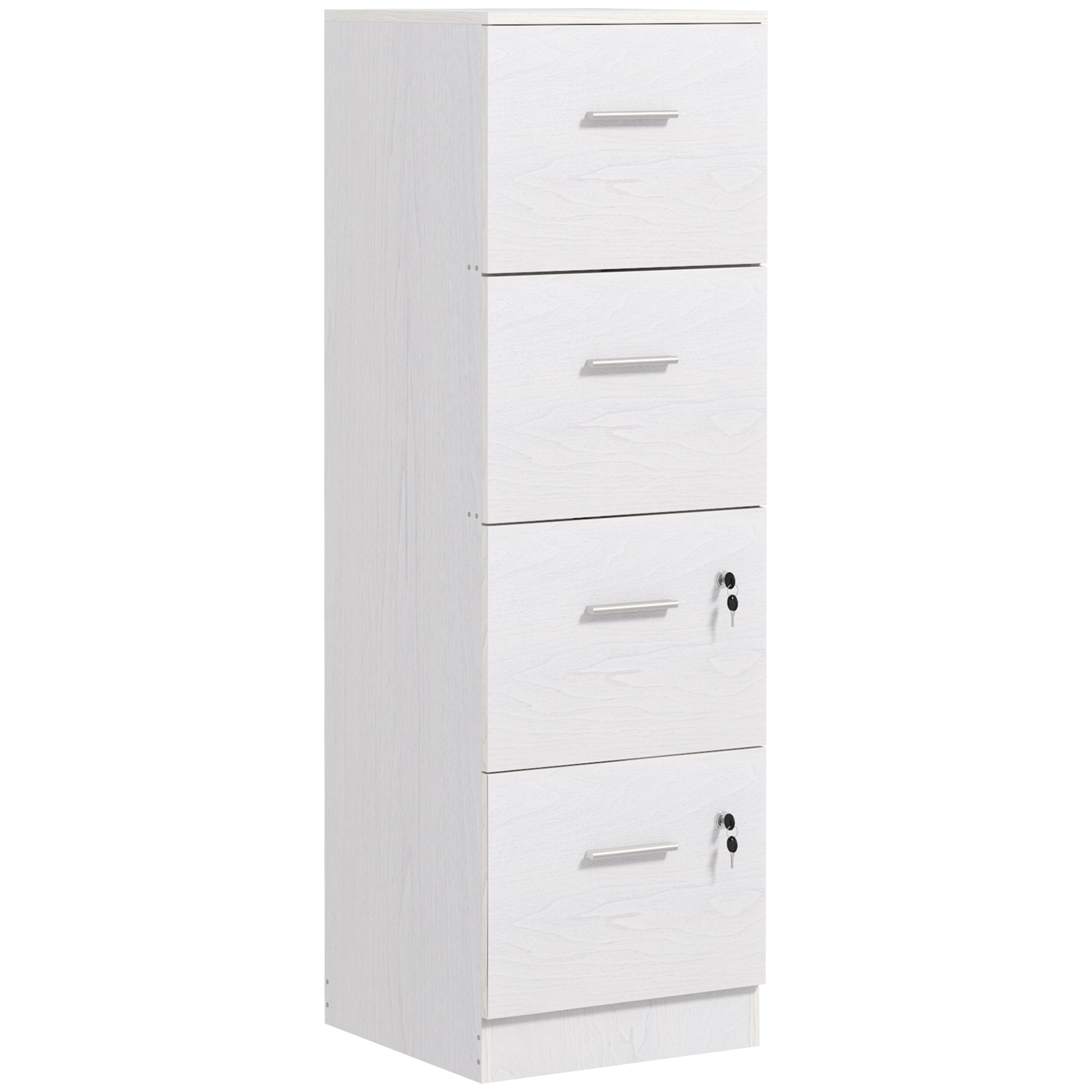 4 Organizer Drawer File Organizer Unit with Adjustable-Height Hanging Bar for A4 and Letter Size, Vertical Document Organizer Unit with Locking, White 1