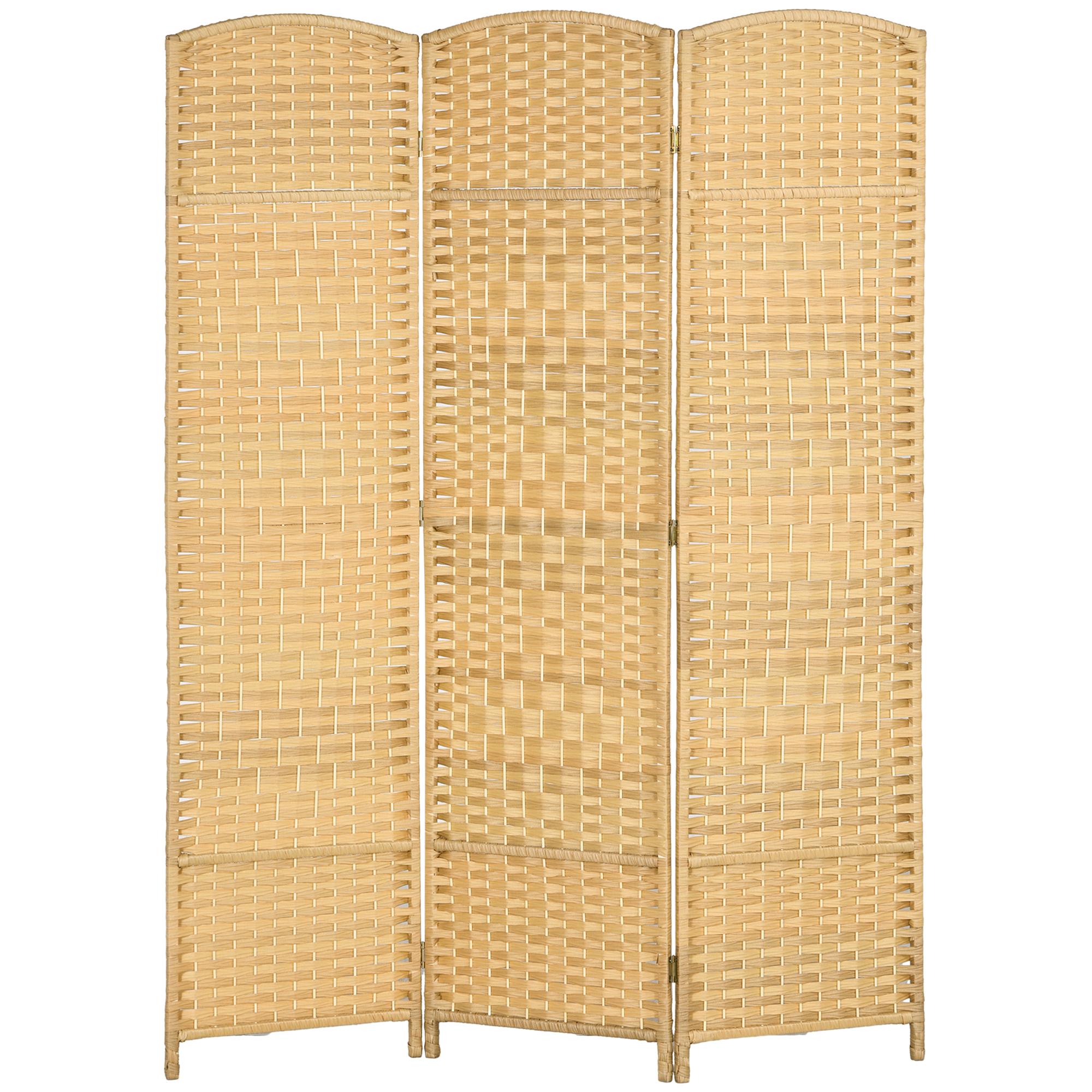 HOMCOM 3 Panel Room Divider, 6 Ft Tall Privacy Screen, Natural Wood Freestanding Partition Classic Home Office Separator | Aosom.com