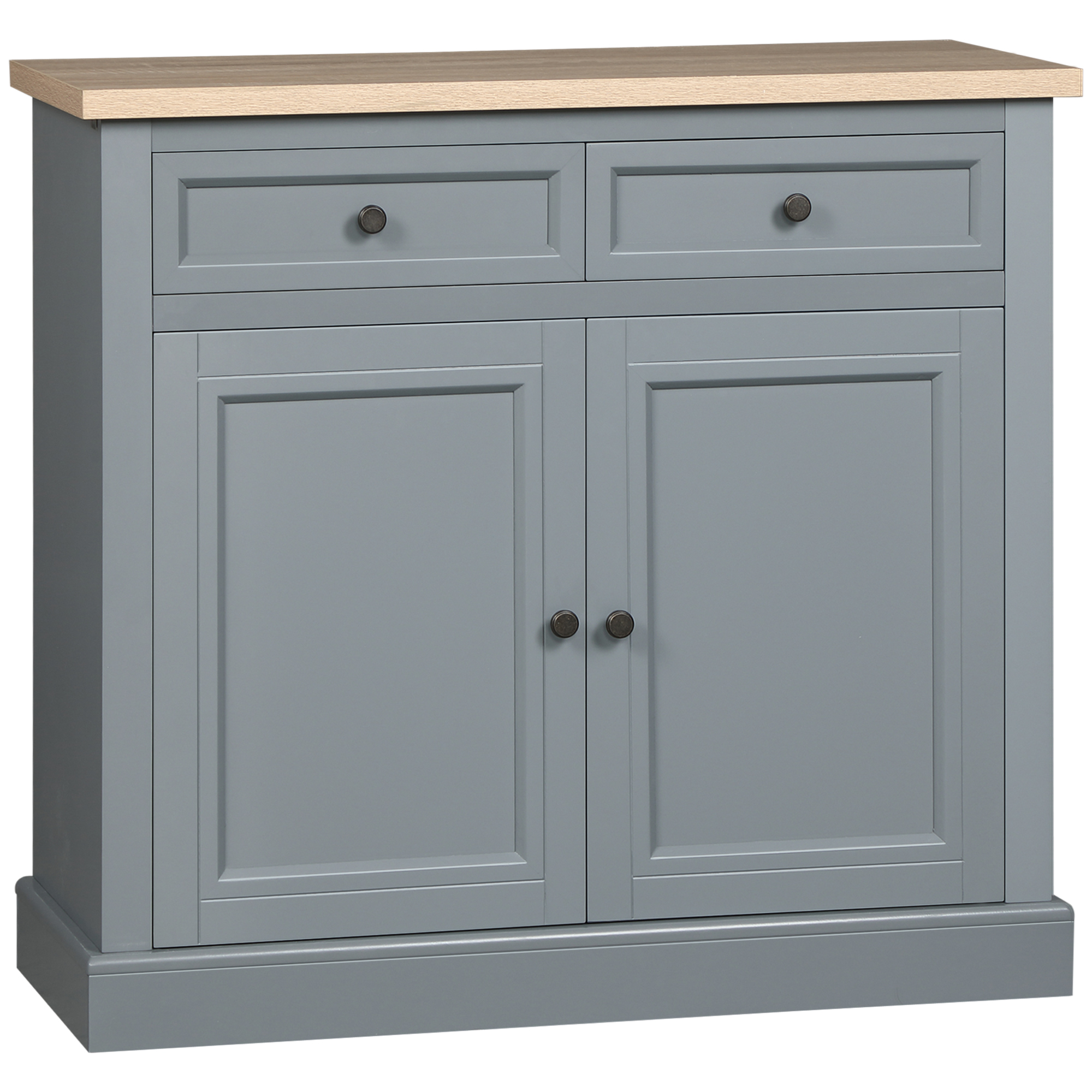 HOMCOM Dark Grey Buffet Cabinet with 2 Storage Drawers 2 Door Sideboard for Living Room Entryway Coffee Bar | Aosom.com