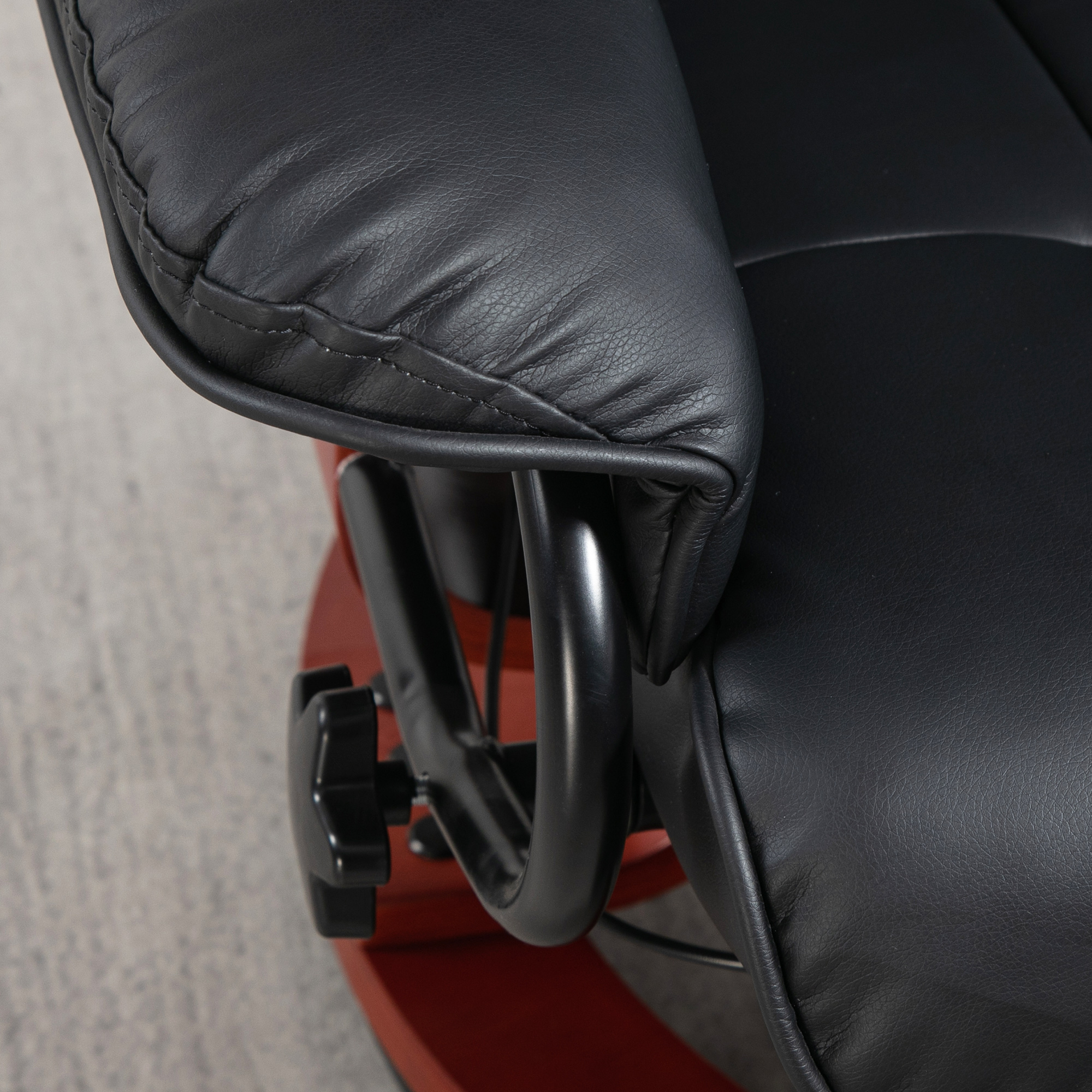 HOMCOM Modern Recliner Chair, PU Leather Swivel Recliner chair with Footrest for Living Room, Black | Aosom.com 7