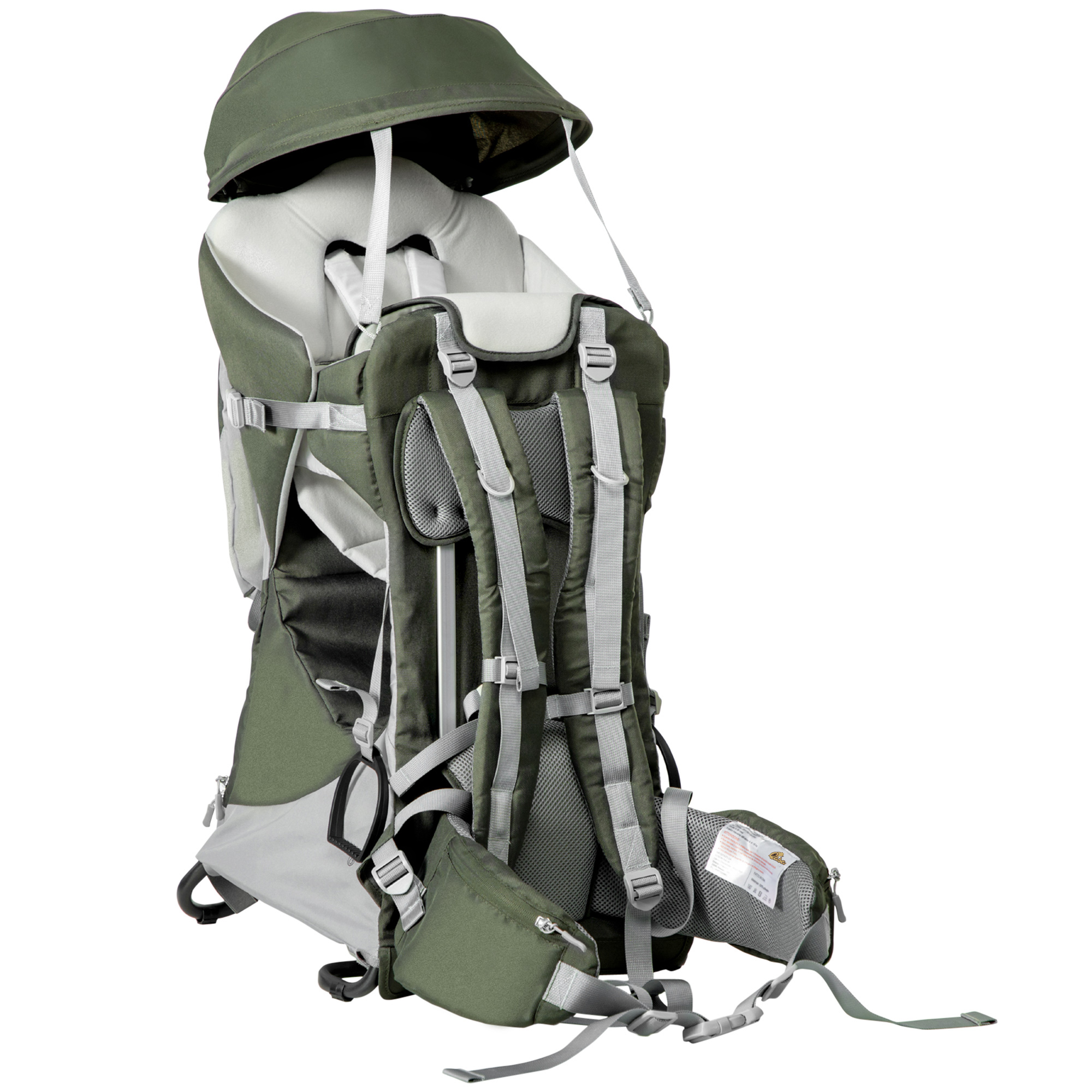 Qaba Baby Backpack Carrier, Sun Canopy &amp; Rain Cover, Large Storage, Padded Seat, Perfect for Hiking Adventures | Aosom.com
