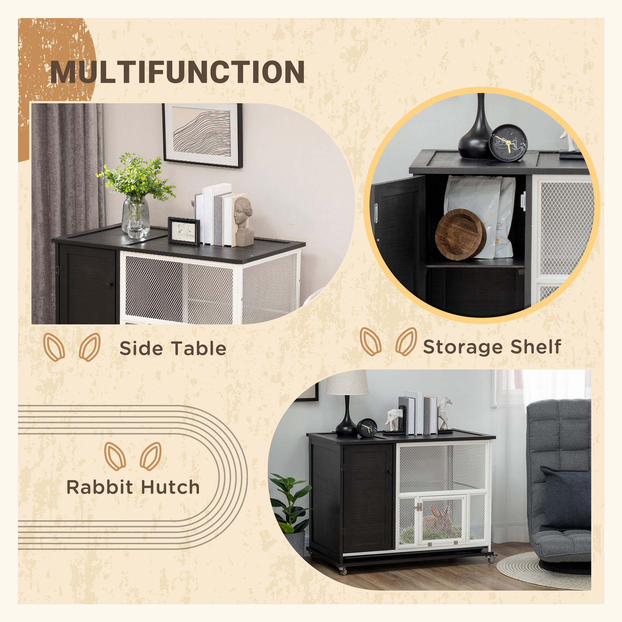 UNIT rabbit158 AIVITUVIN AIR18 -F Folding Rabbit Hutch, Gray 