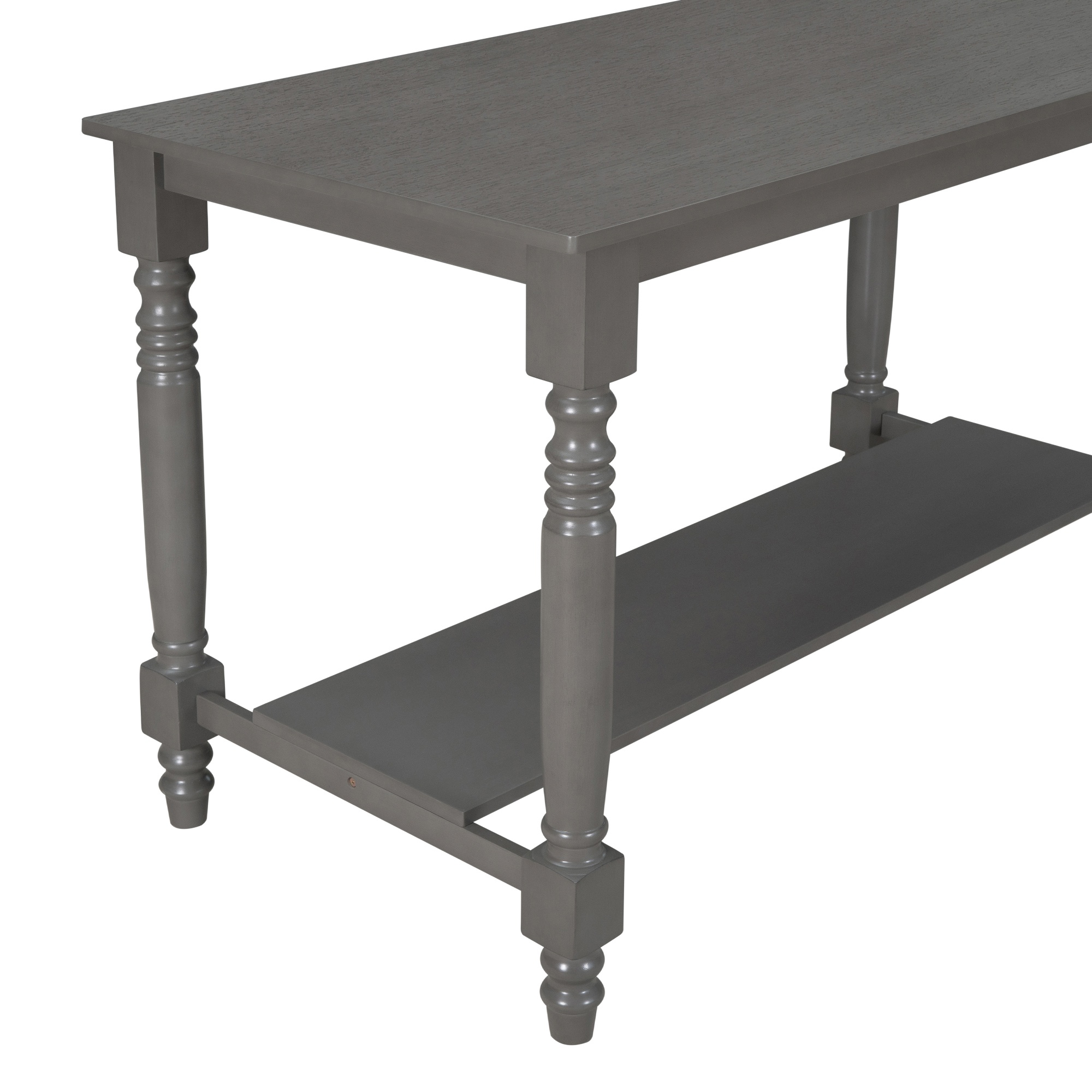 6-Piece Counter Height Dining Table Set with Shelf, Gray