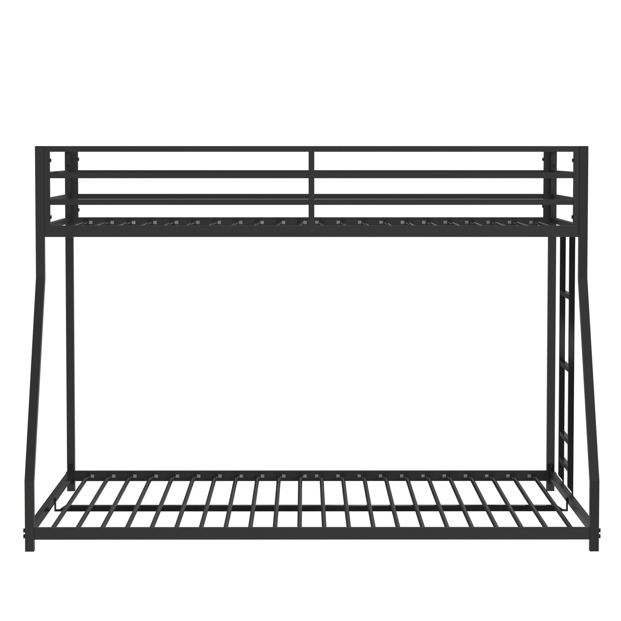 Adam Twin Over Full Metal Bunk Bed Frame, Sturdy Frame with Guardrails, Removable Ladder, No Box Spring Needed, Easy Assembly, Black | Aosom.com 6