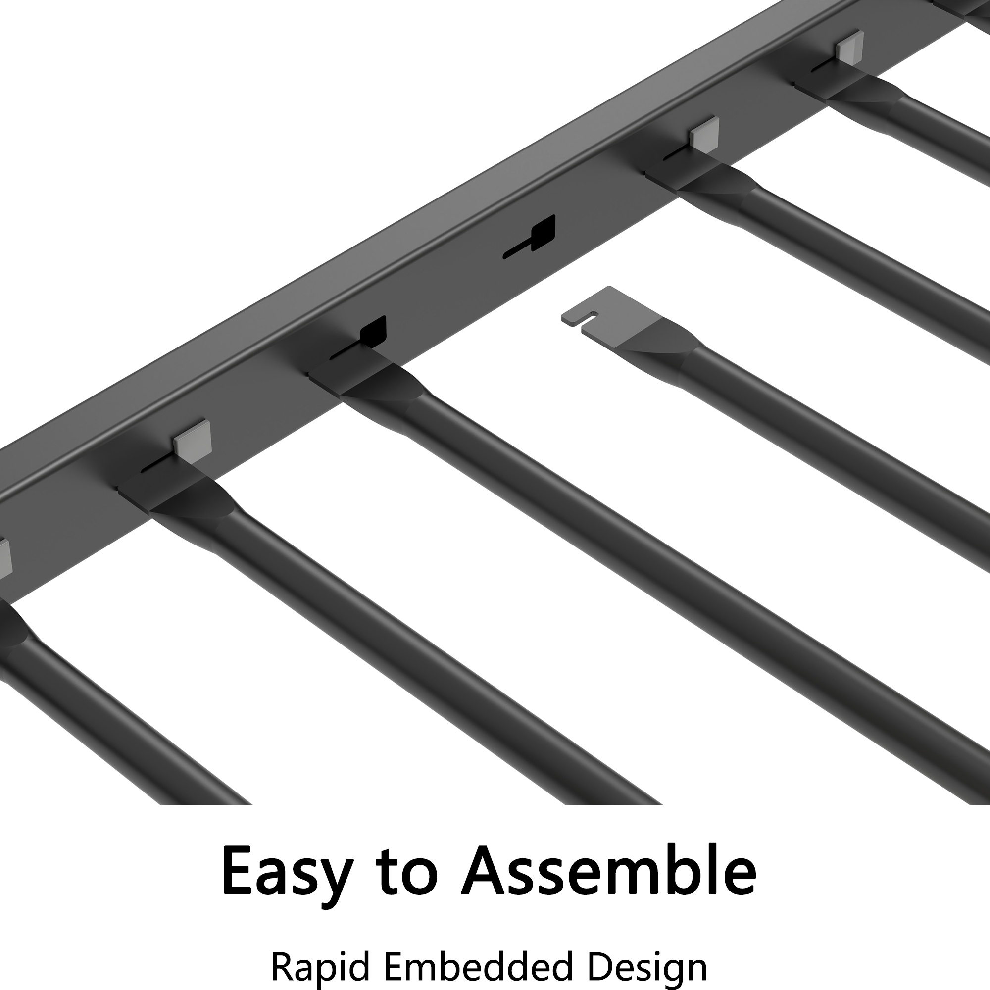 Fox Twin Metal Daybed Frame with Twin Trundle, Anti-Noise Design, No Box Spring Needed, Fits Standard Twin Mattresses, Black | Aosom.com 3