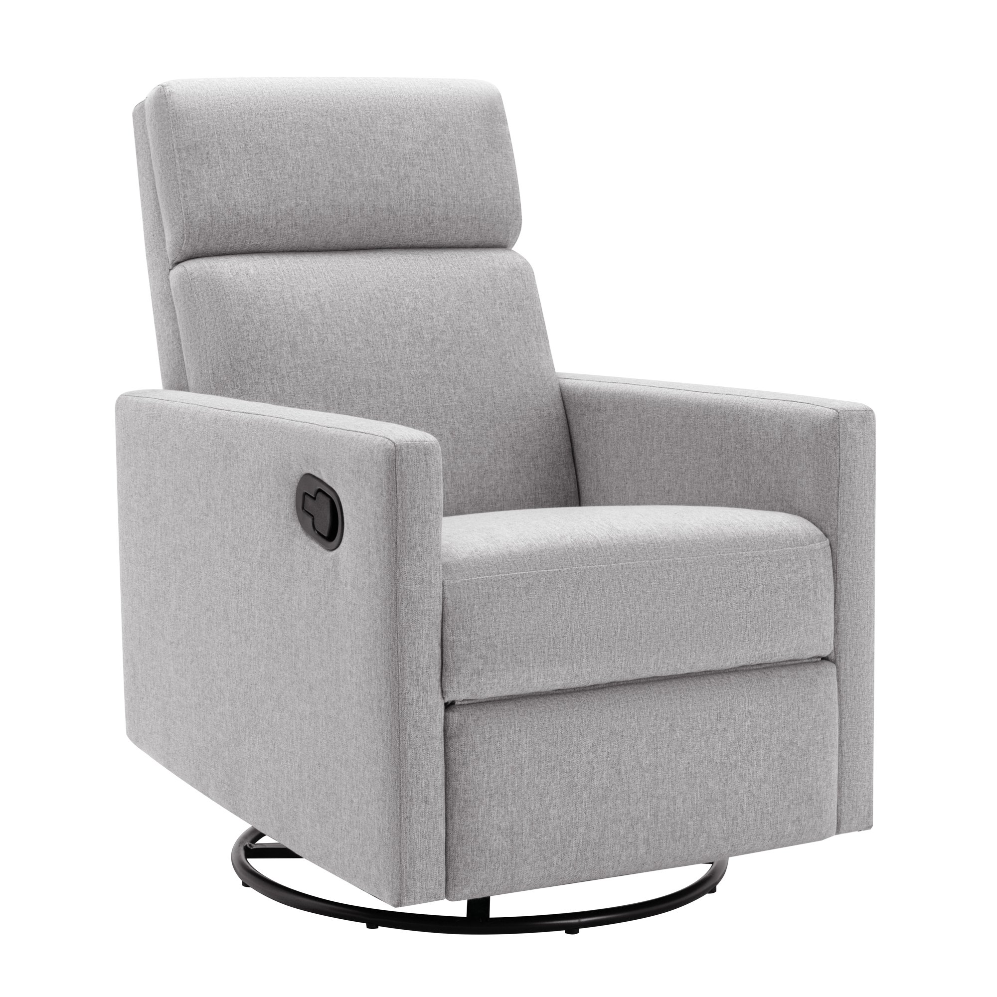 Modern Upholstered Nursing Reclining Chair with 360° Swivel Base and Adjustable Recline, Sleeping Recliner Chair for Living Room, Gray | Aosom.com 0