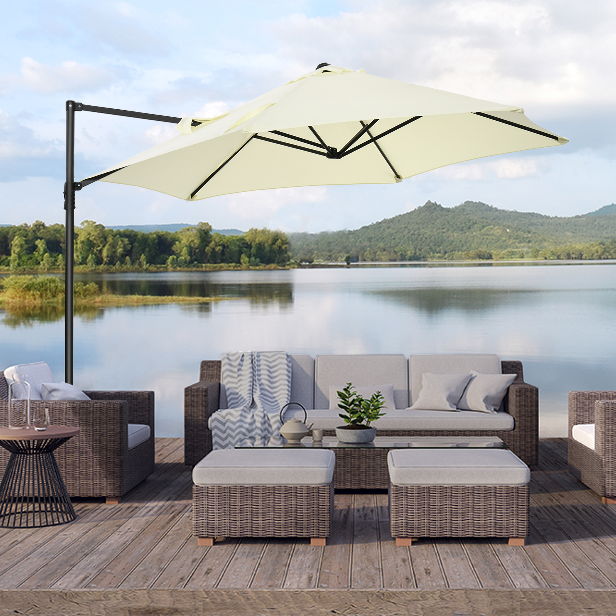 10-15ft Patio Cantilever Roma Off-set Umbrella Protect Cover