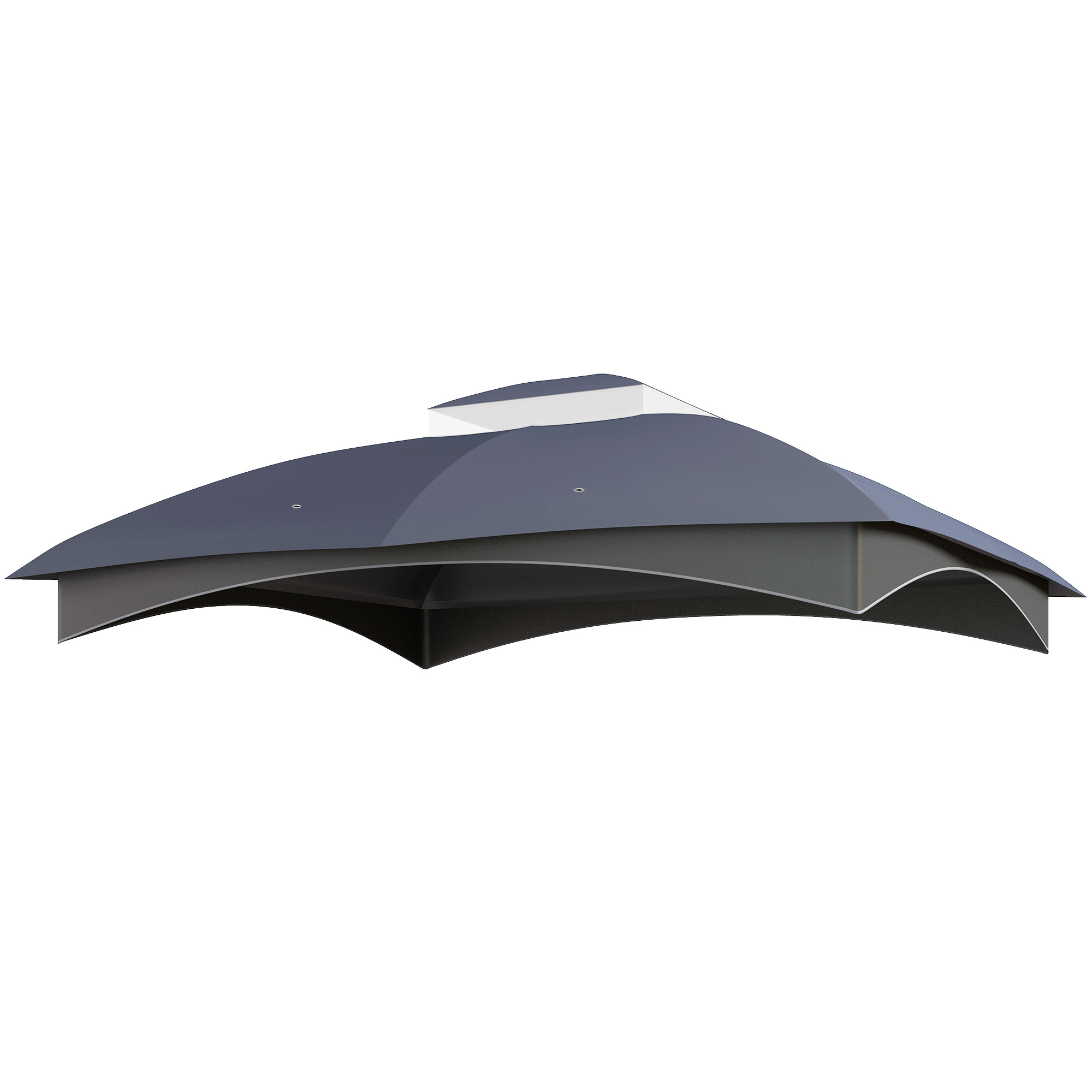 Outsunny Replacement Canopy Cover 10 x 12 Double Tier Gazebo Cover Drainage Holes Dark Blue Patio Refresh| Aosom.com