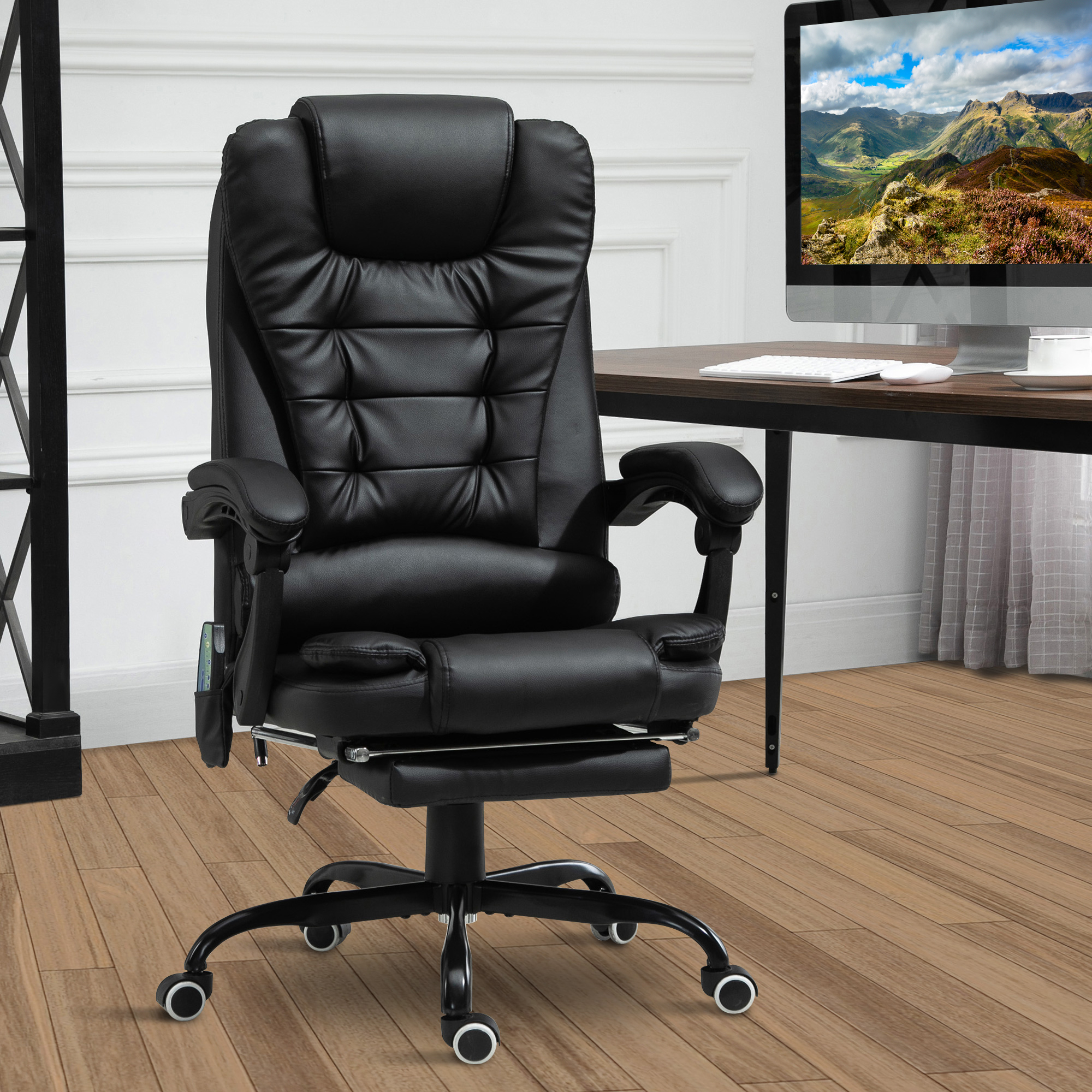 how to make water based lubricant at home Vinsetto 7-Point Vibrating Massage Office Chair, High Back Executive Chair with Lumbar Support, Footrest, Adjustable Height, Black
