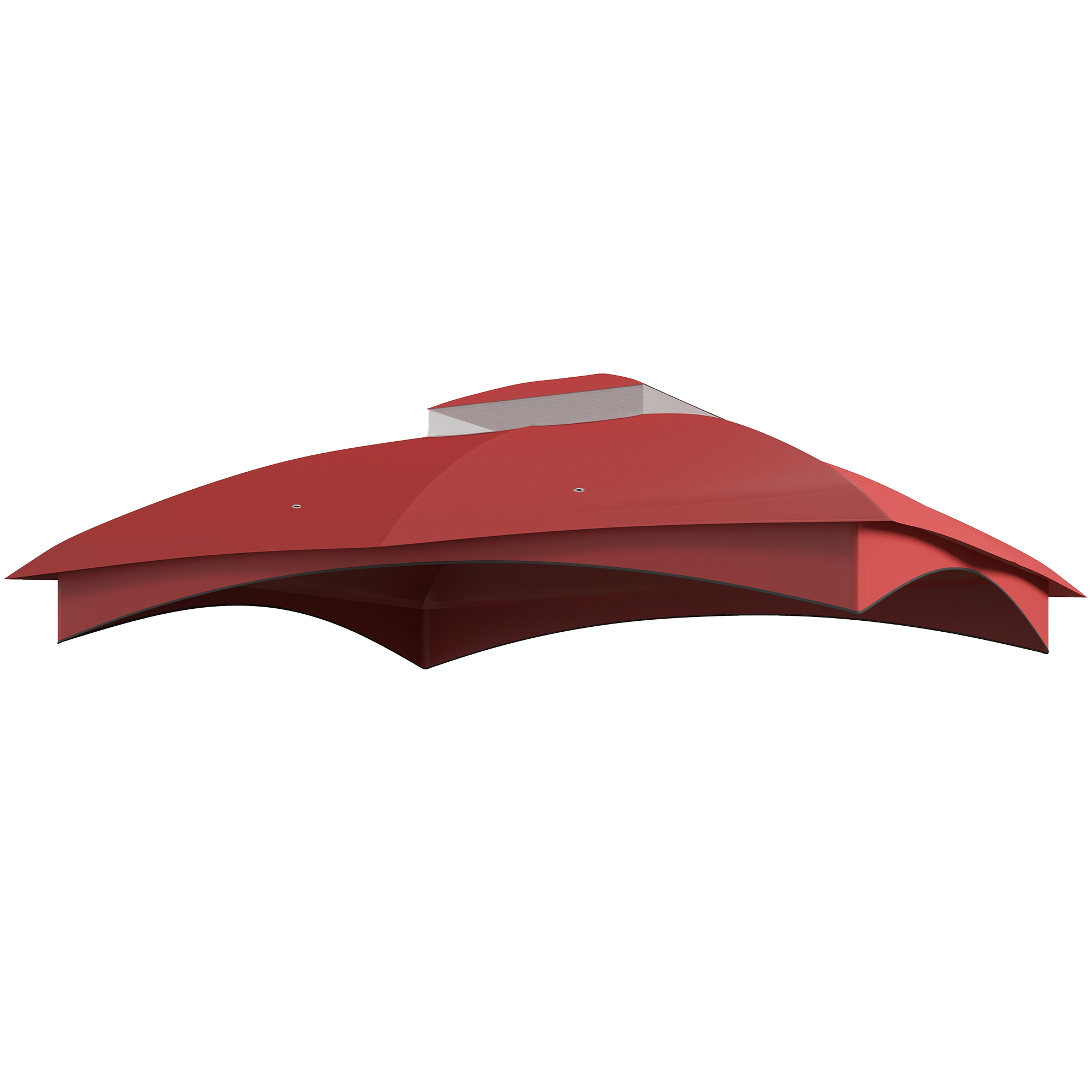 Outsunny Double Tier Gazebo Cover 10 x 12 Patio Canopy Replacement Drainage Holes Style Protection,Wine Red| Aosom.com