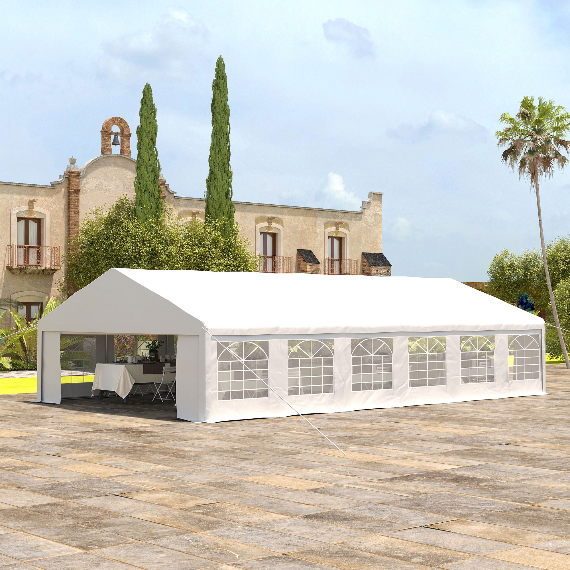 BALCONY アイボリー 36 Outsunny 39 x 23ft Party Tent & Carport, Large Outdoor