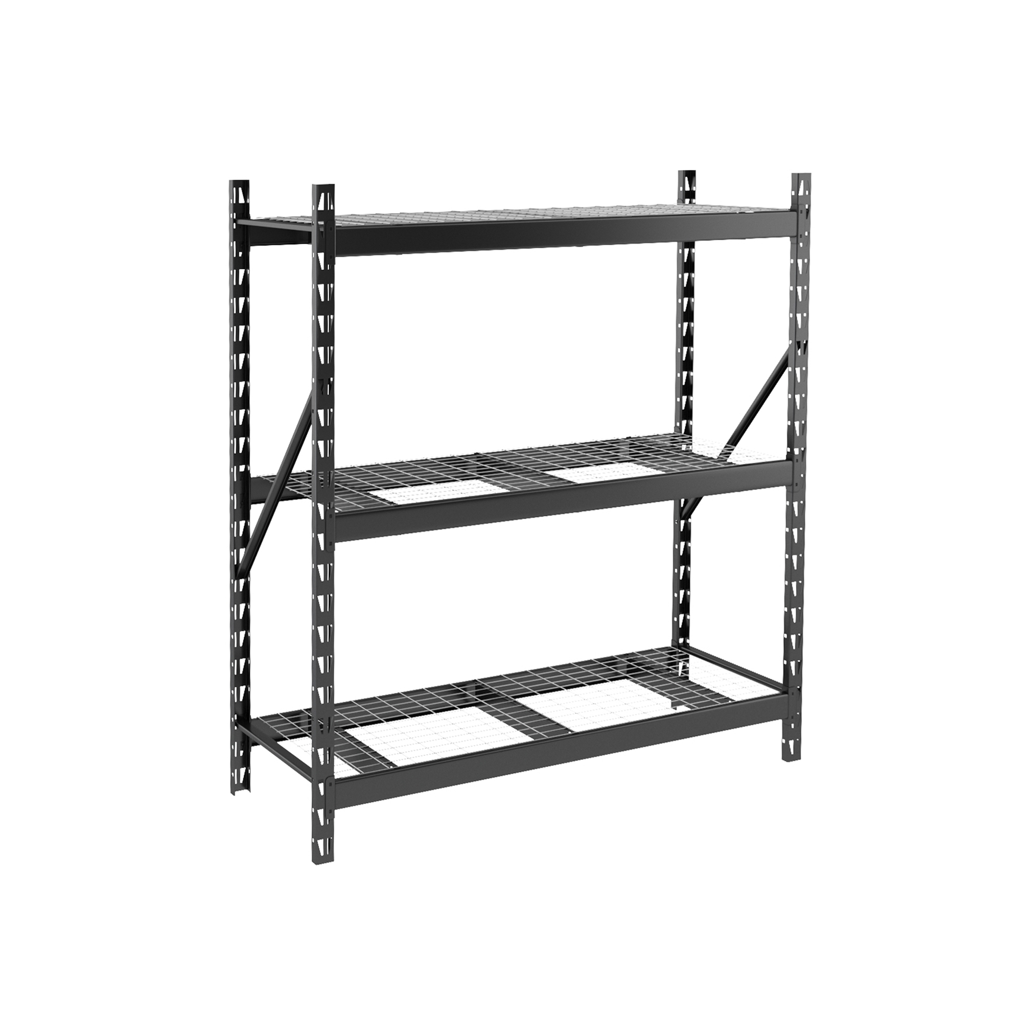 Garage Shelving Heavy Duty 72H x 77L, 6000LBS Capacity, Adjustable 3 Tier Metal Shelving for Garage Storage, Easy Assembly, Black | Aosom.com