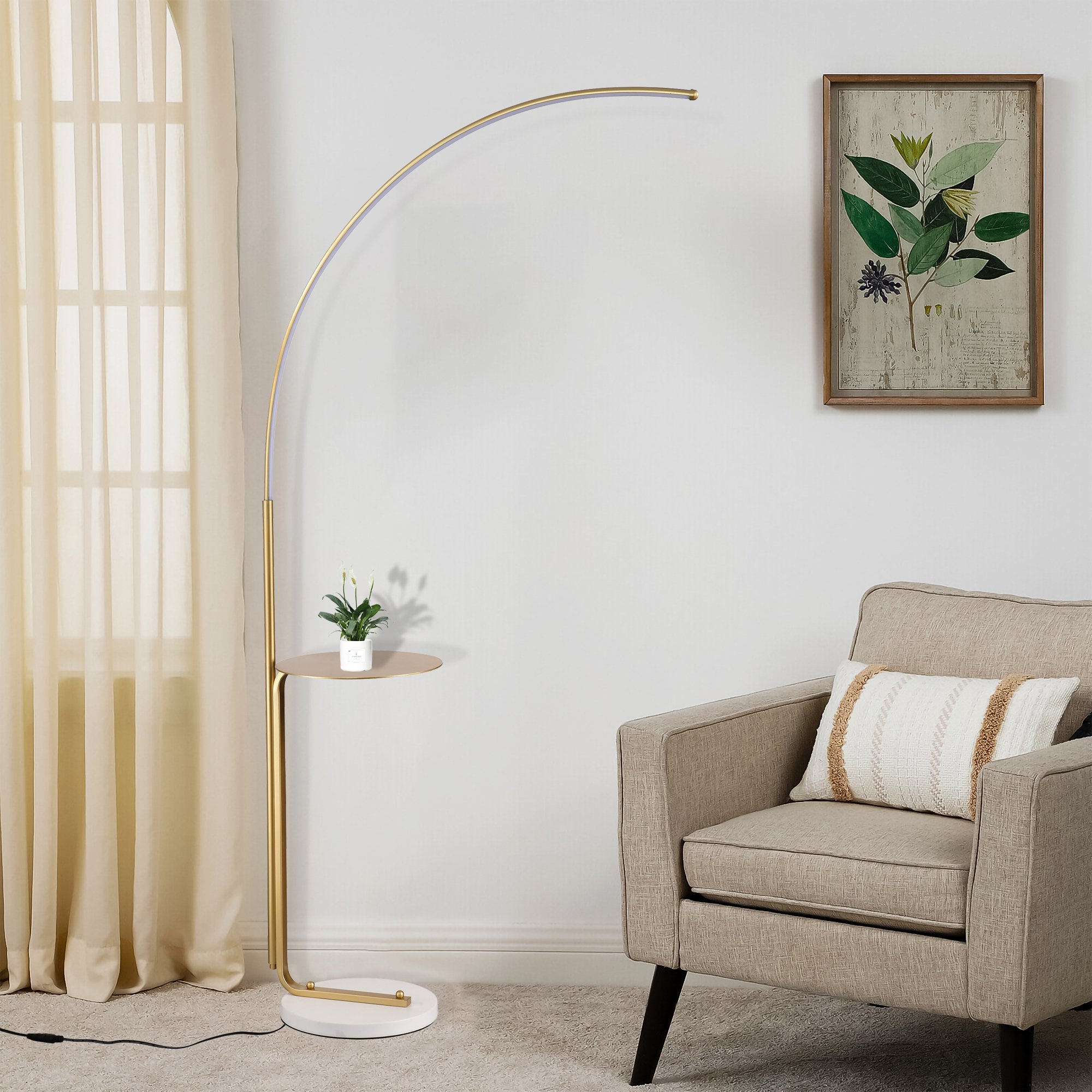 12W LED Floor Lamp, Gold | Aosom.com