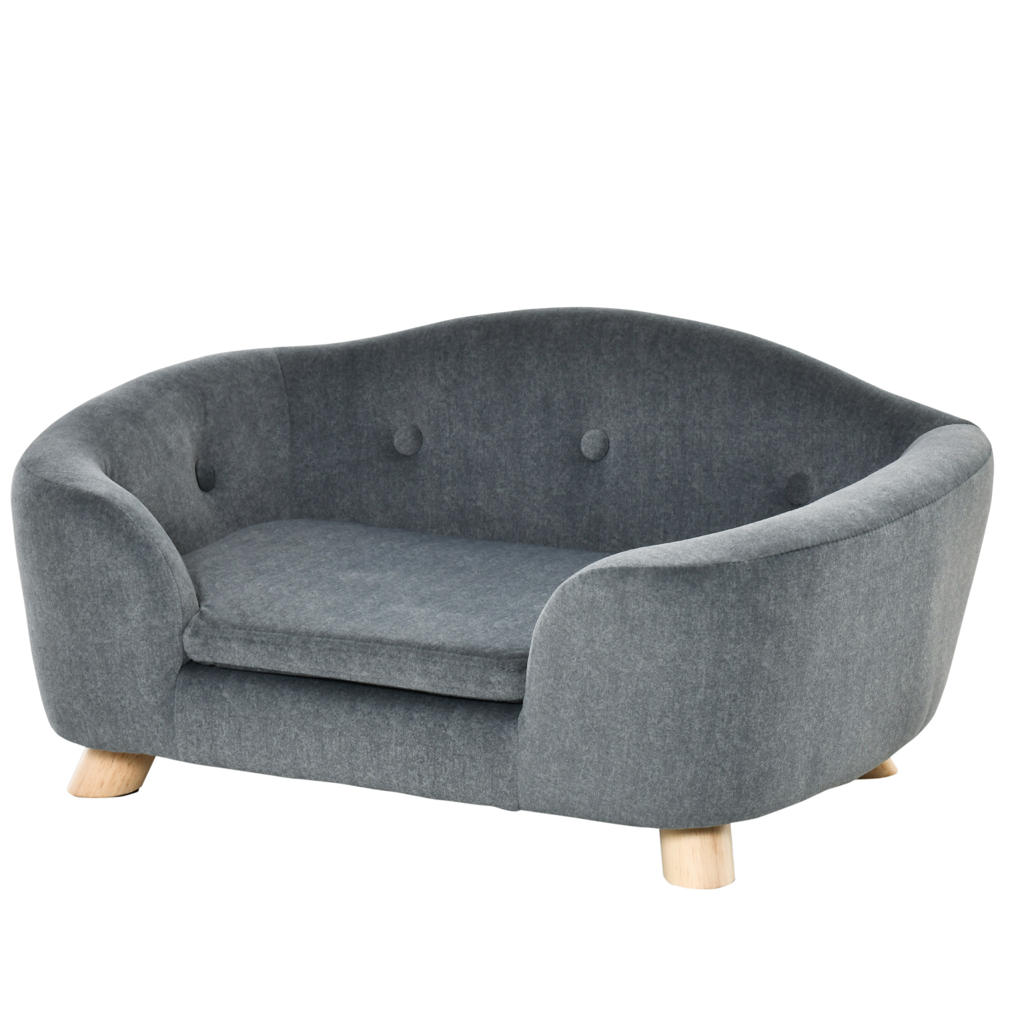PawHut Dog Cat Couch for Miniature Dogs w/ Washable and Removable Cushion, Waterproof Cover, Gray | Aosom.com