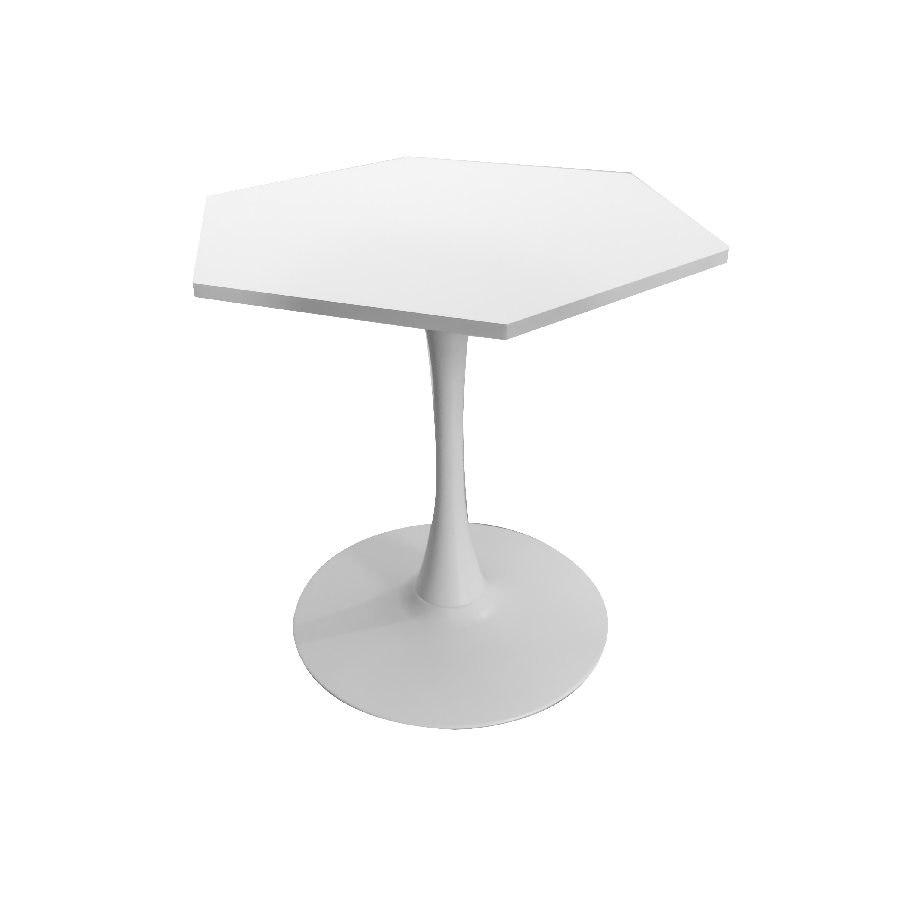 31.5" Modern Hexagonal Coffee Table with Top and Metal Base, Sturdy and Durable, Easy Assembly, 220 lbs Load Capacity, White | Aosom.com 0