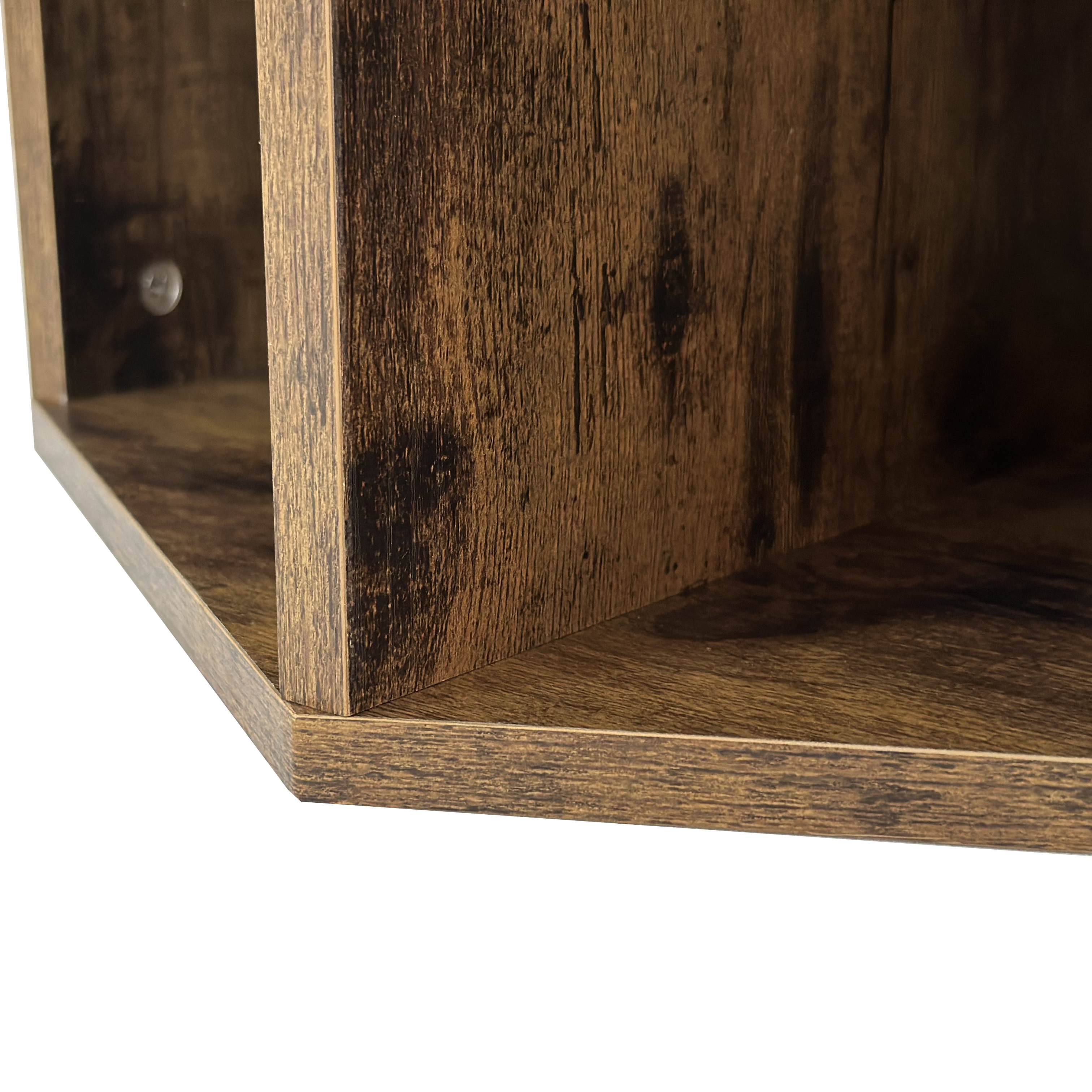 Hexagonal Coffee Table Side Table Nightstand with Multiple Layouts, Antique Wood, 23.62'' x 23.62'' x 15.74'', Antique brown | Aosom.com 6