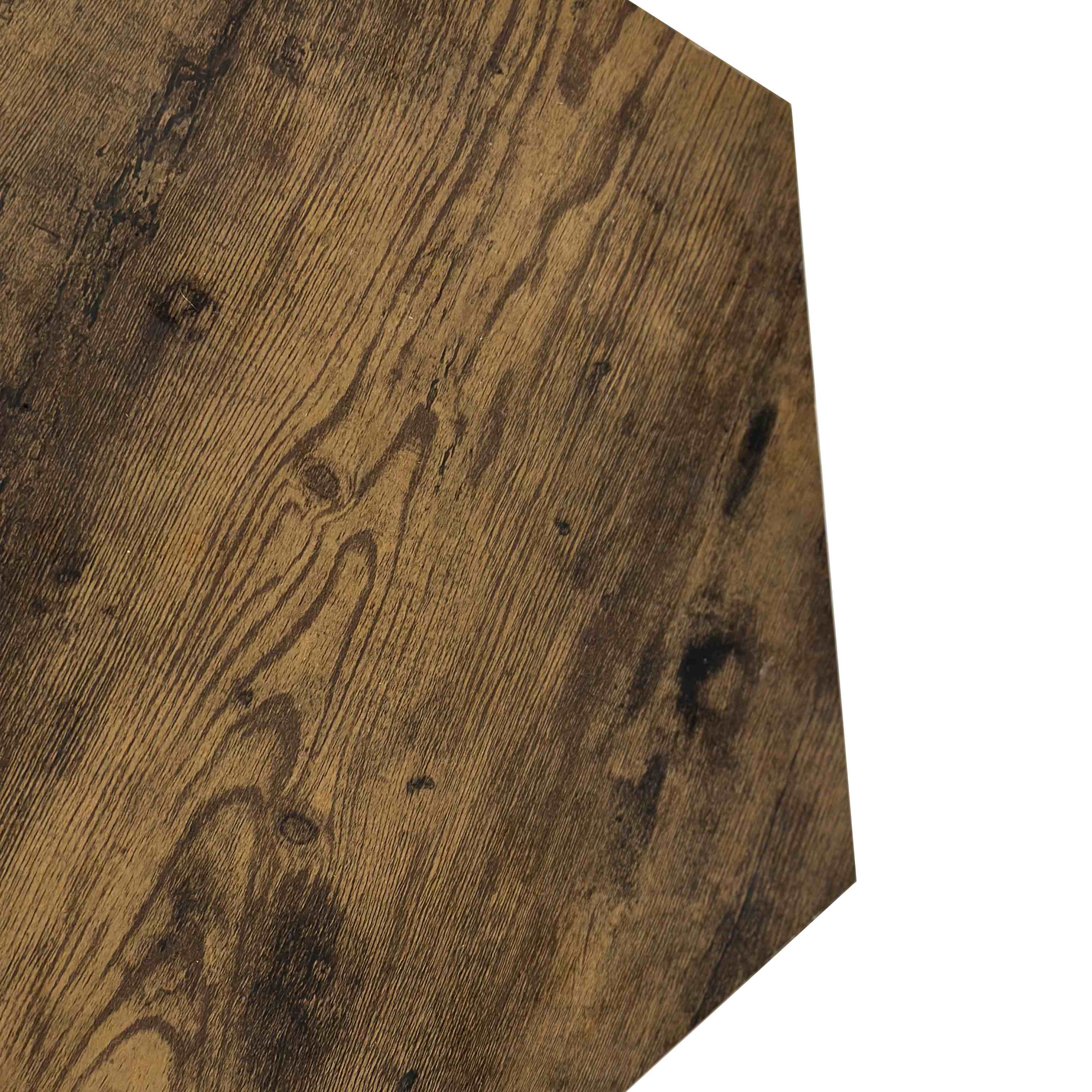 Hexagonal Coffee Table Side Table Nightstand with Multiple Layouts, Antique Wood, 23.62'' x 23.62'' x 15.74'', Antique brown | Aosom.com 5