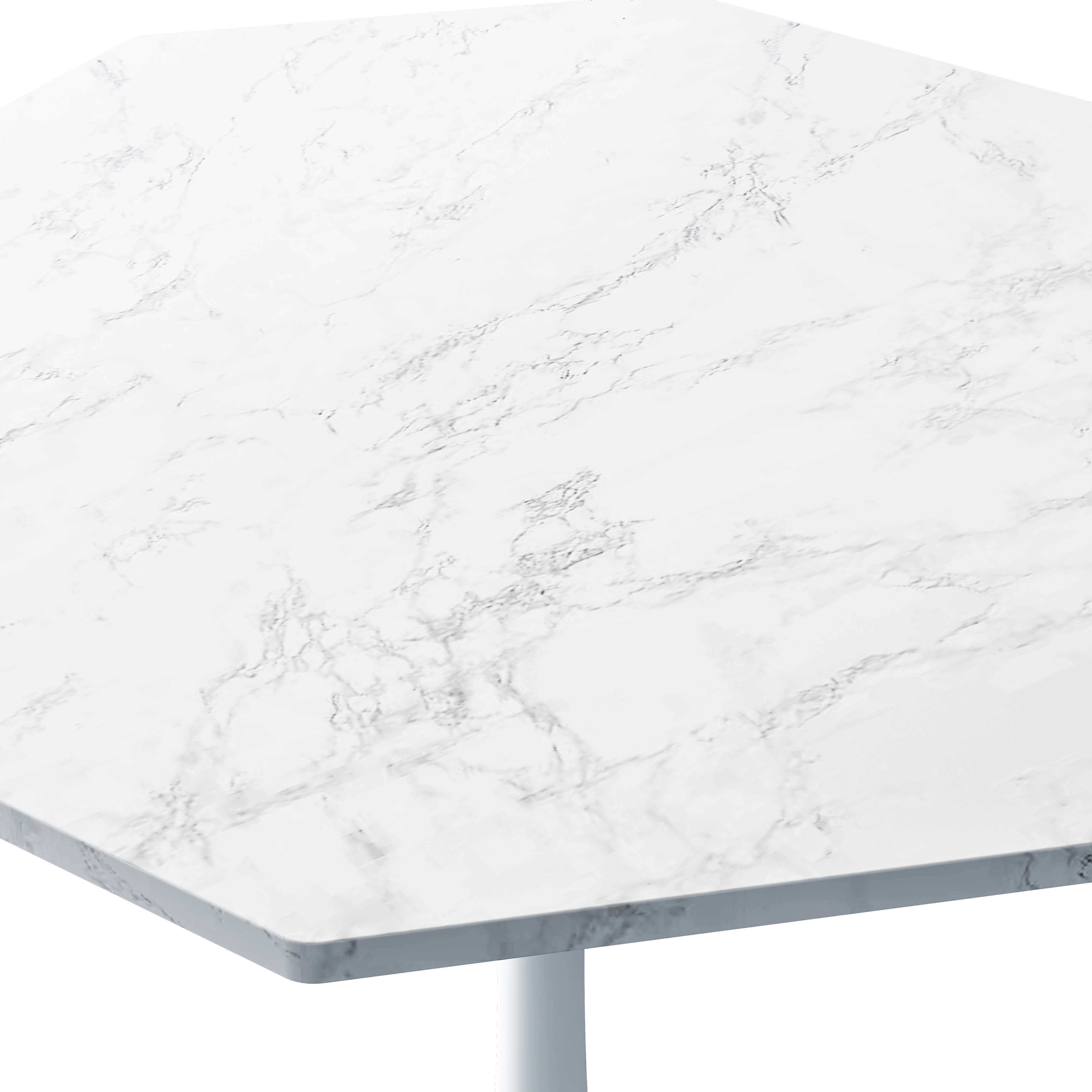 31.5" Modern Octagonal Coffee Table with Printed White Marble Table Top, Metal Base, Easy Assembly, 220 lbs Weight Capacity, White Marble | Aosom.com 5