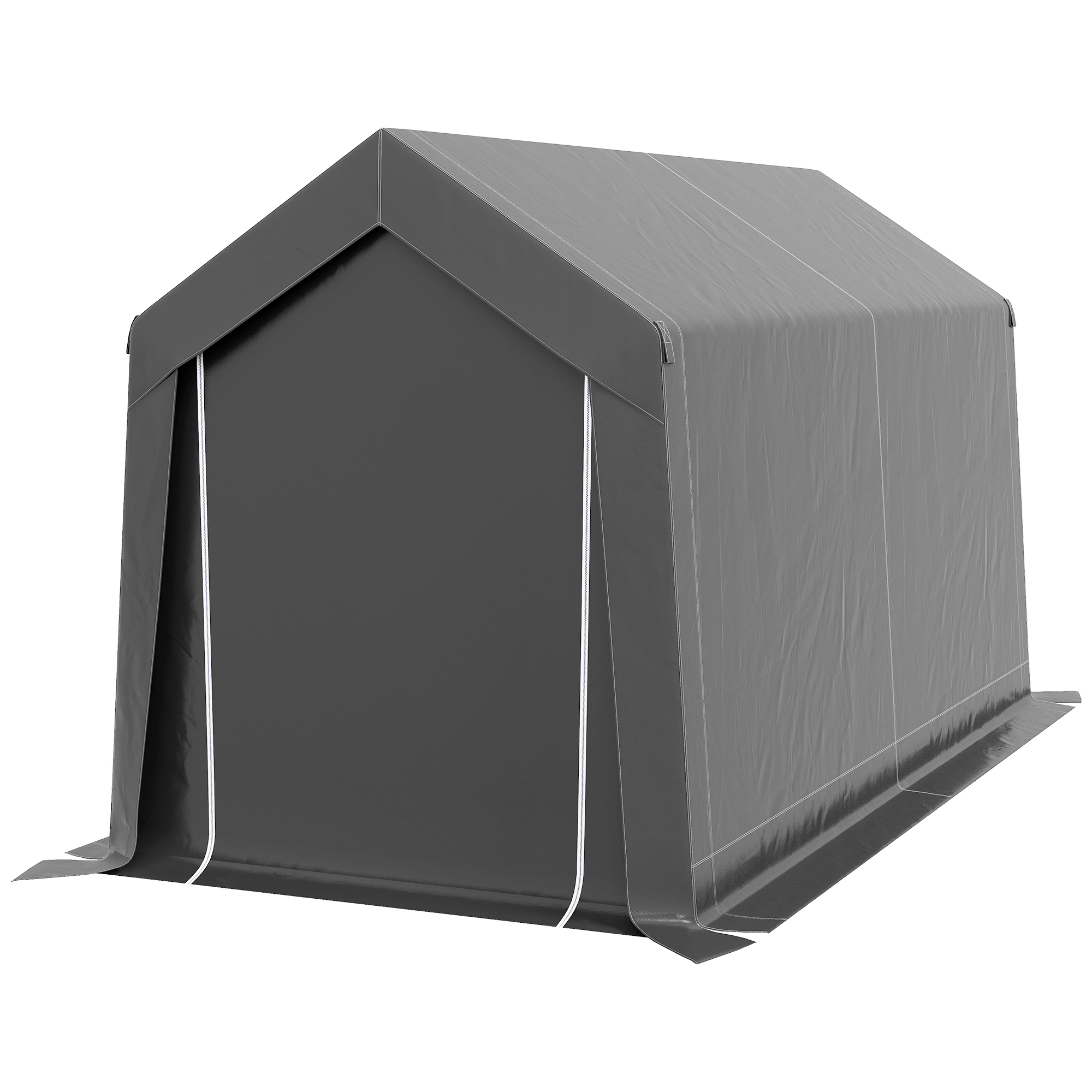 Outsunny Galvanized 7&#039; x 12&#039; Outdoor Storage Tent, Heavy Duty and Waterproof Portable Shed, for Bike, Motorcycle, Tools, Gray