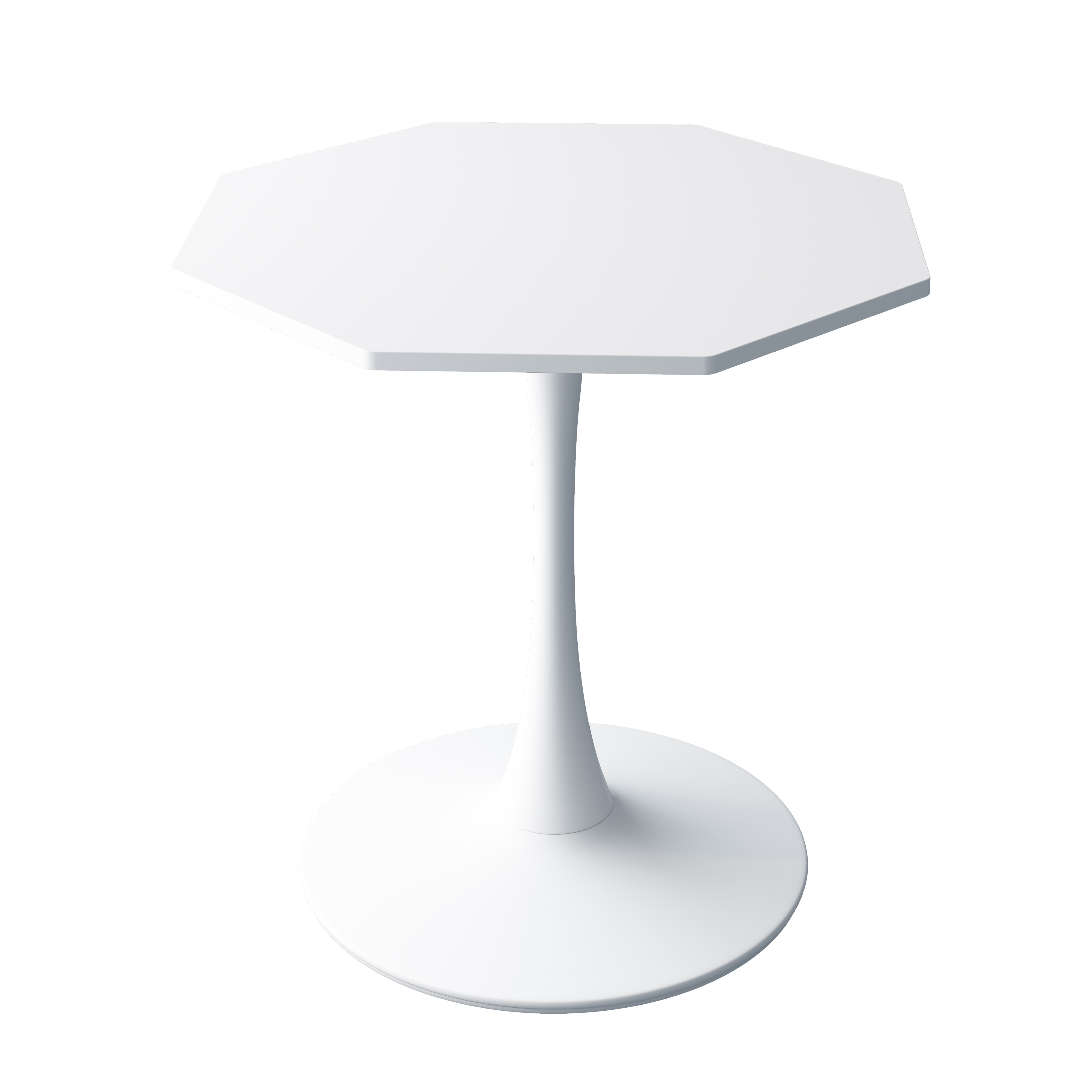 31.5" Modern Octagonal Coffee Table with Top and Metal Pedestal Base, Easy Assembly, 220 lbs Weight Capacity, for Dining Room, White | Aosom.com 0