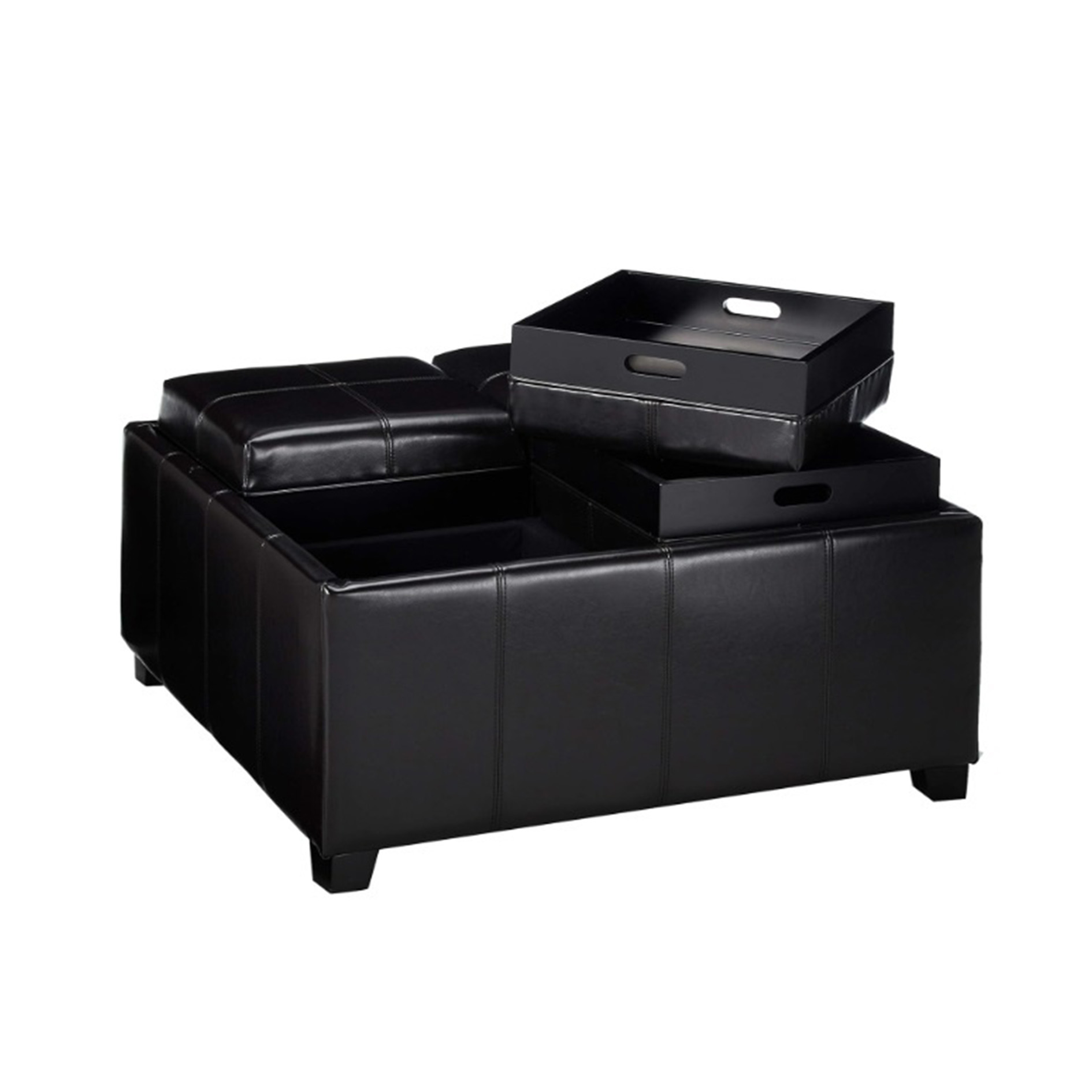 Storage Ottoman with Cushioned Top, Chocolate | Aosom.com