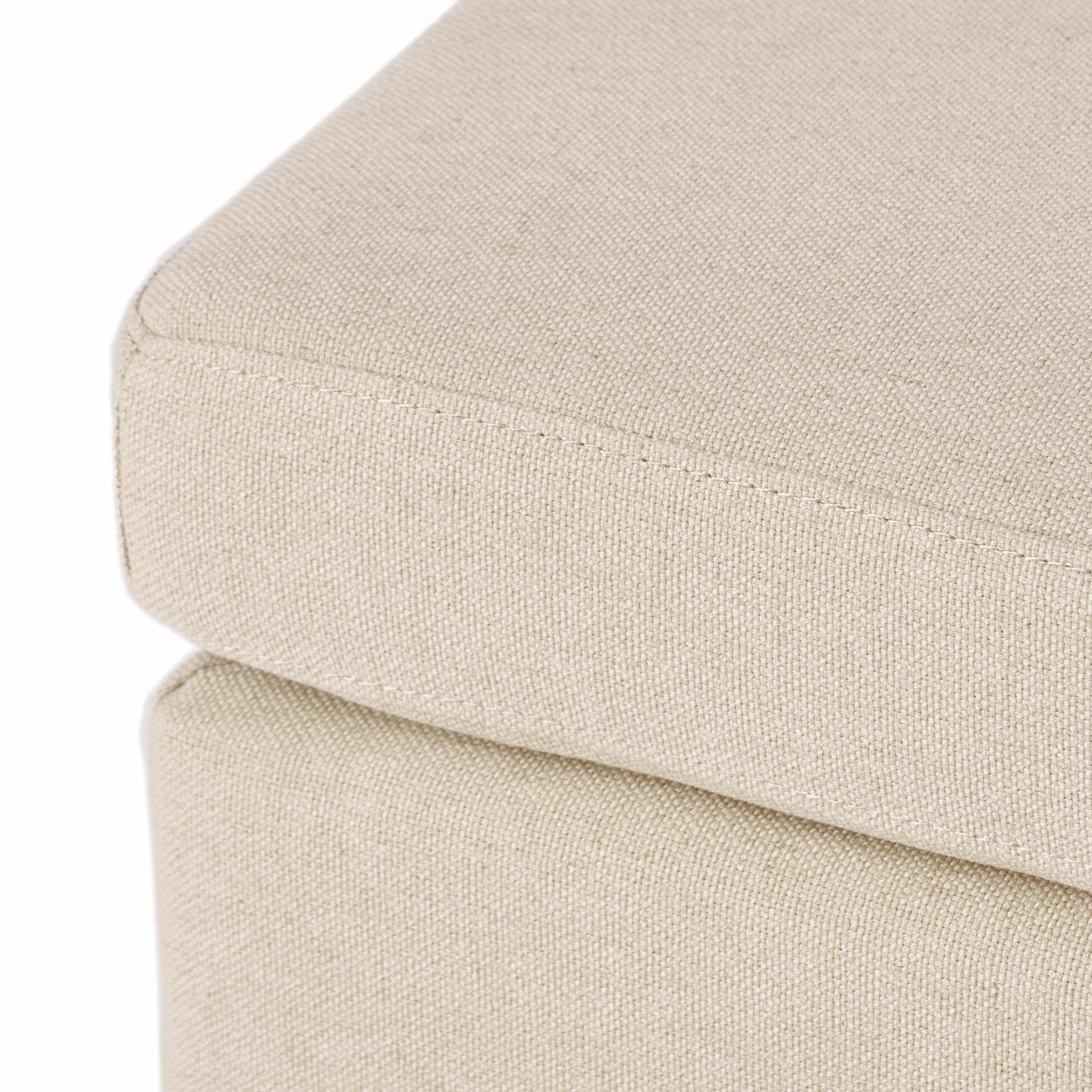 Fabric Ottoman with Smooth Upholstery, Linen | Aosom.com
