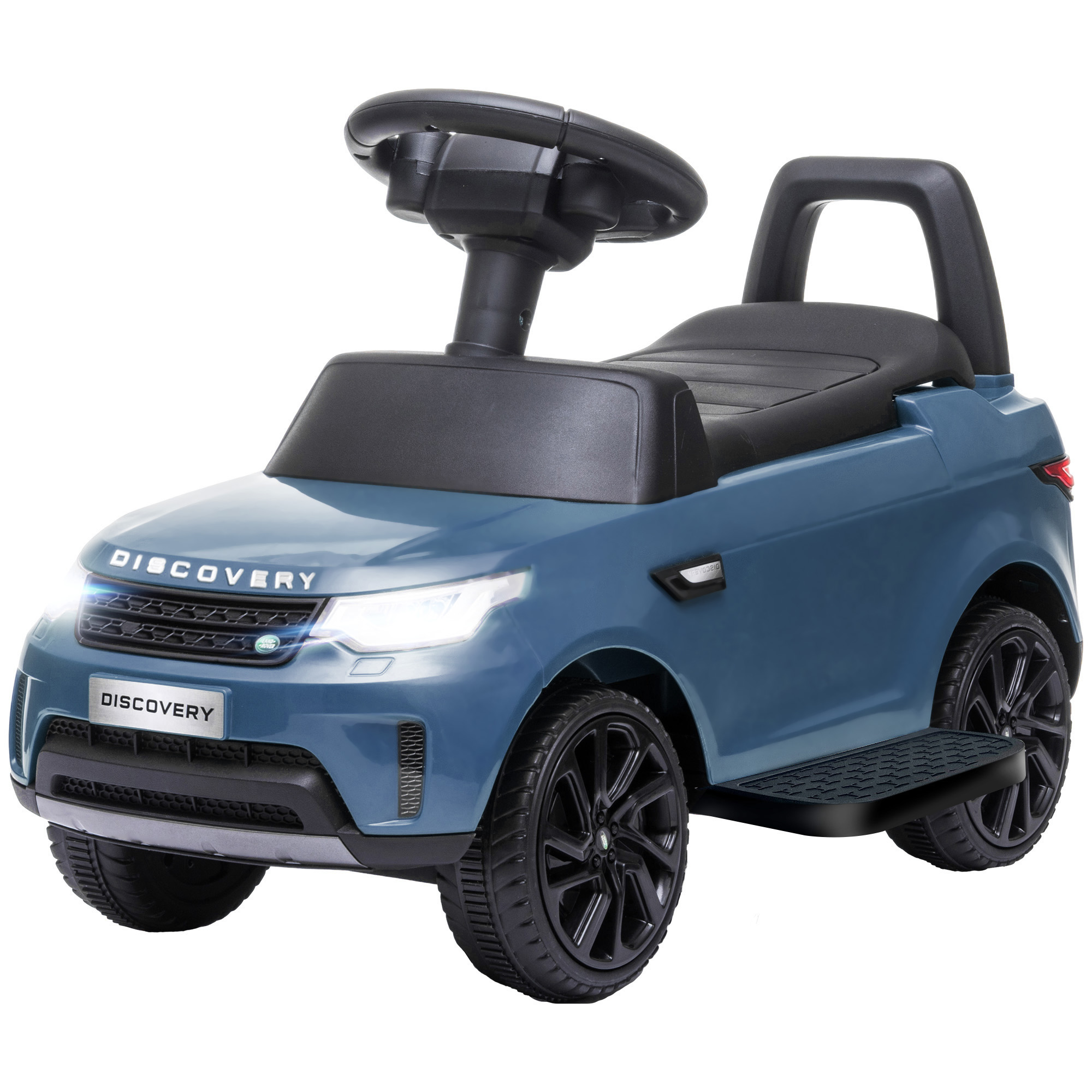 Qaba 2 in 1 Land Rover Licensed 6V Ride On Car Sliding Car Battery Powered Electric Car w/ Headlights Music Horn, Light Blue | Aosom.com